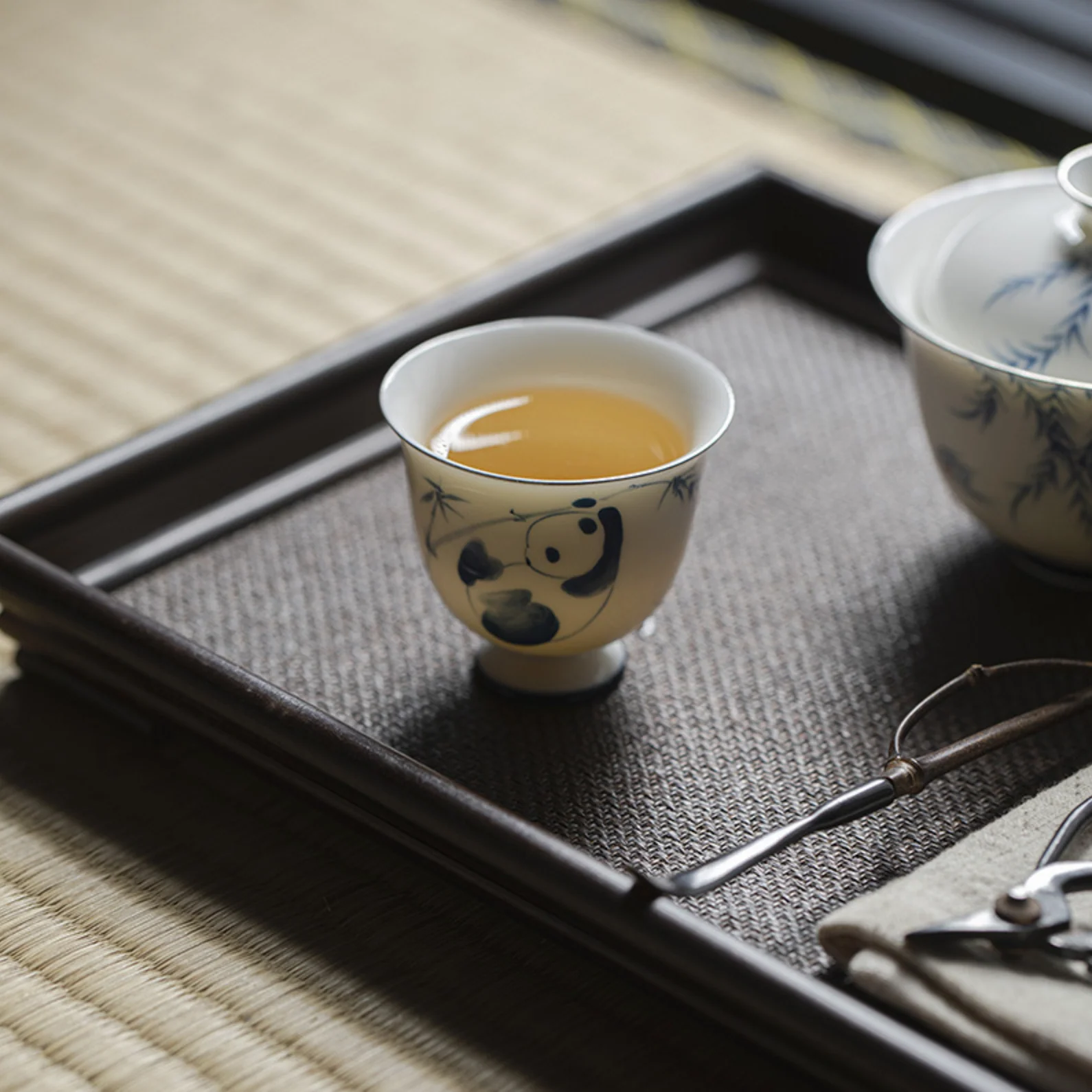 Qing Hua Panda High-Foot Tea Cup - Image 3