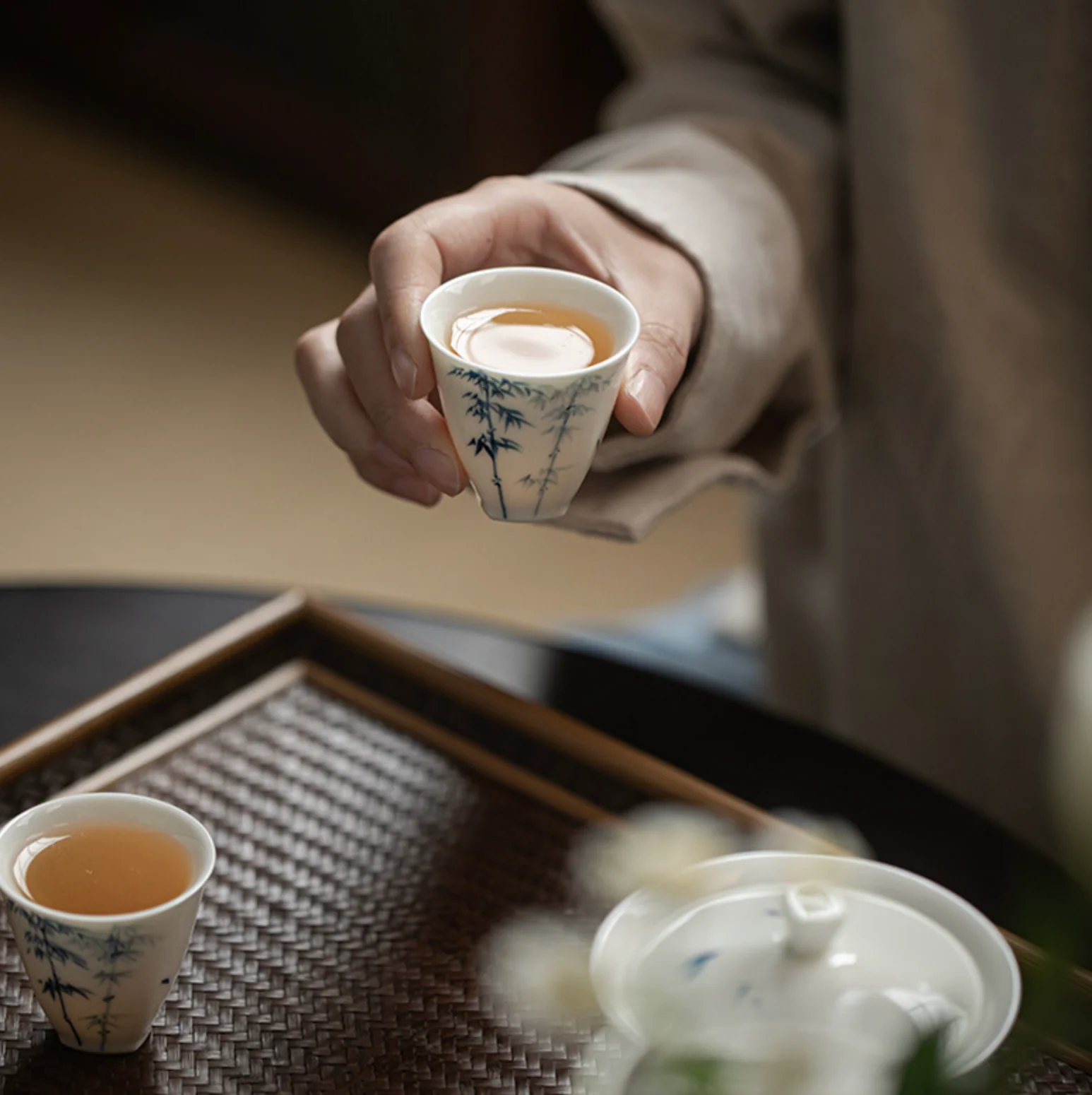 Qing Hua Youfang Porcelain Tea Cups - Image 7