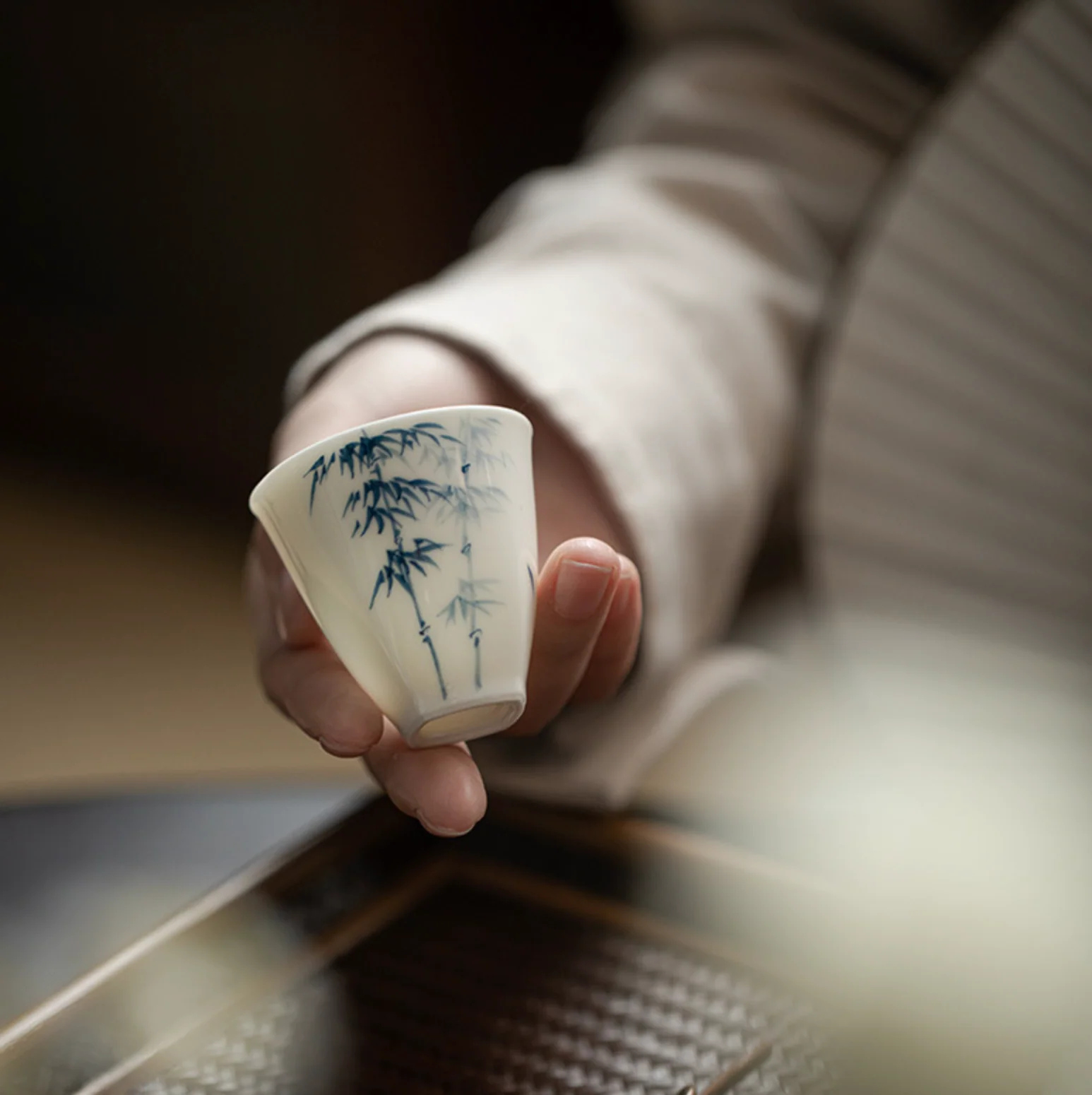 Qing Hua Youfang Porcelain Tea Cups - Image 8