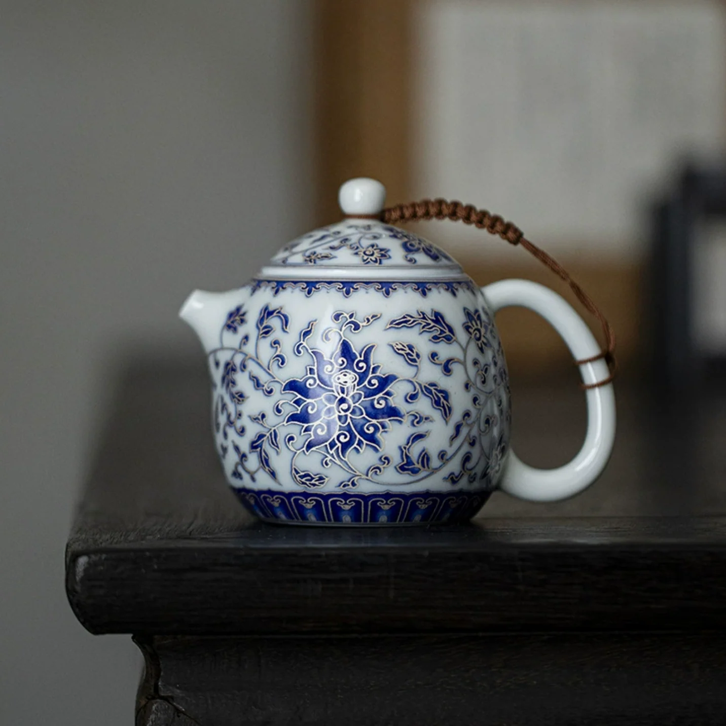 Qing Hua Lotus Vines Longdan Tea Pot - Image 2