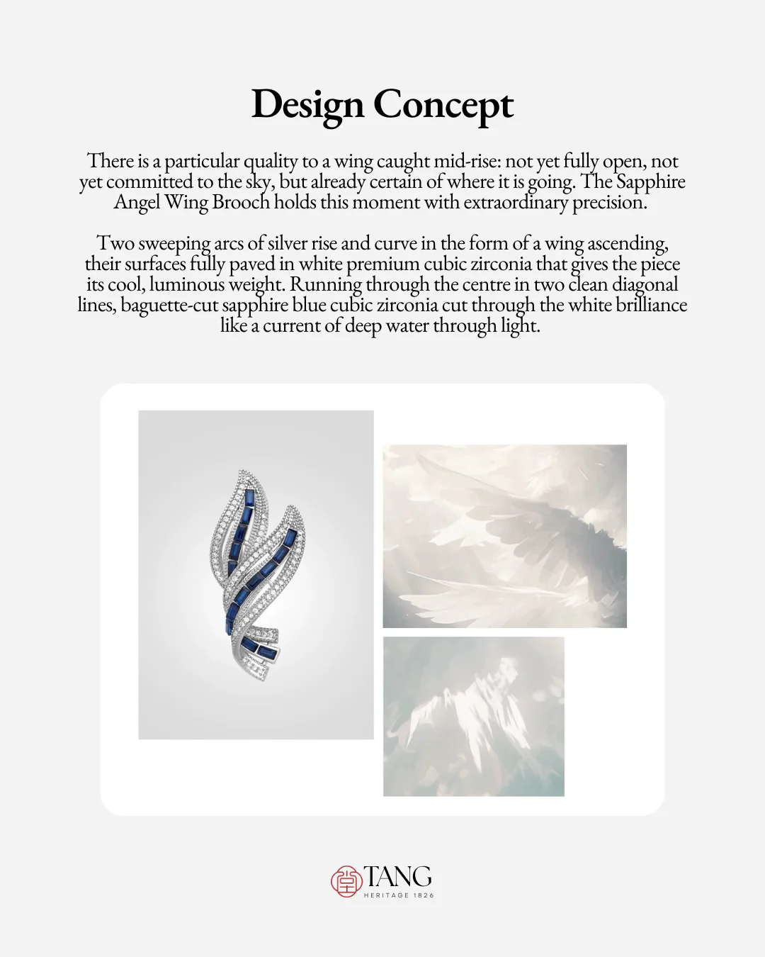 Sapphire Angel Wing Brooch - Image 6