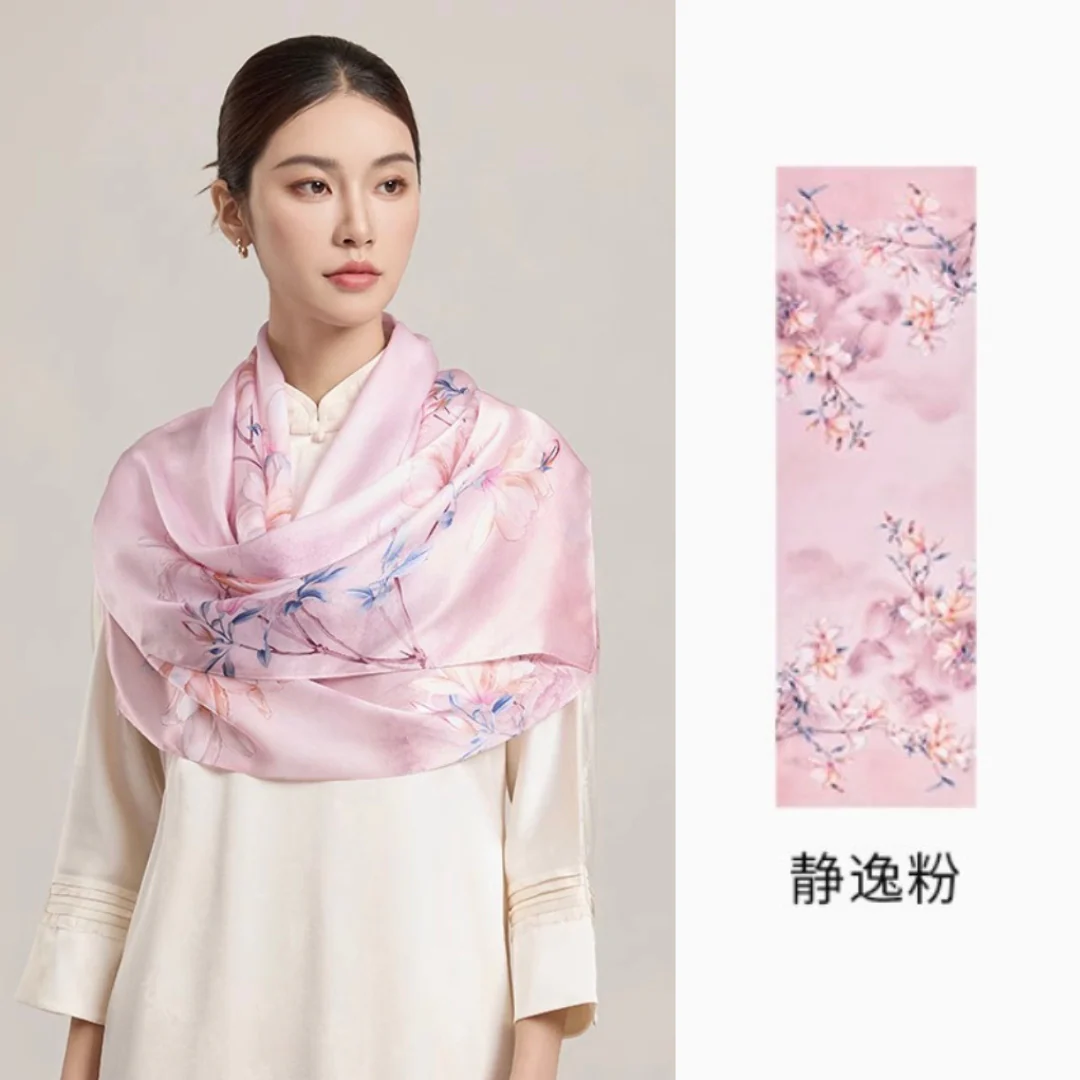 Soft Pale Breeze Mulberry Silk Scarf (170x53cm) - Image 2