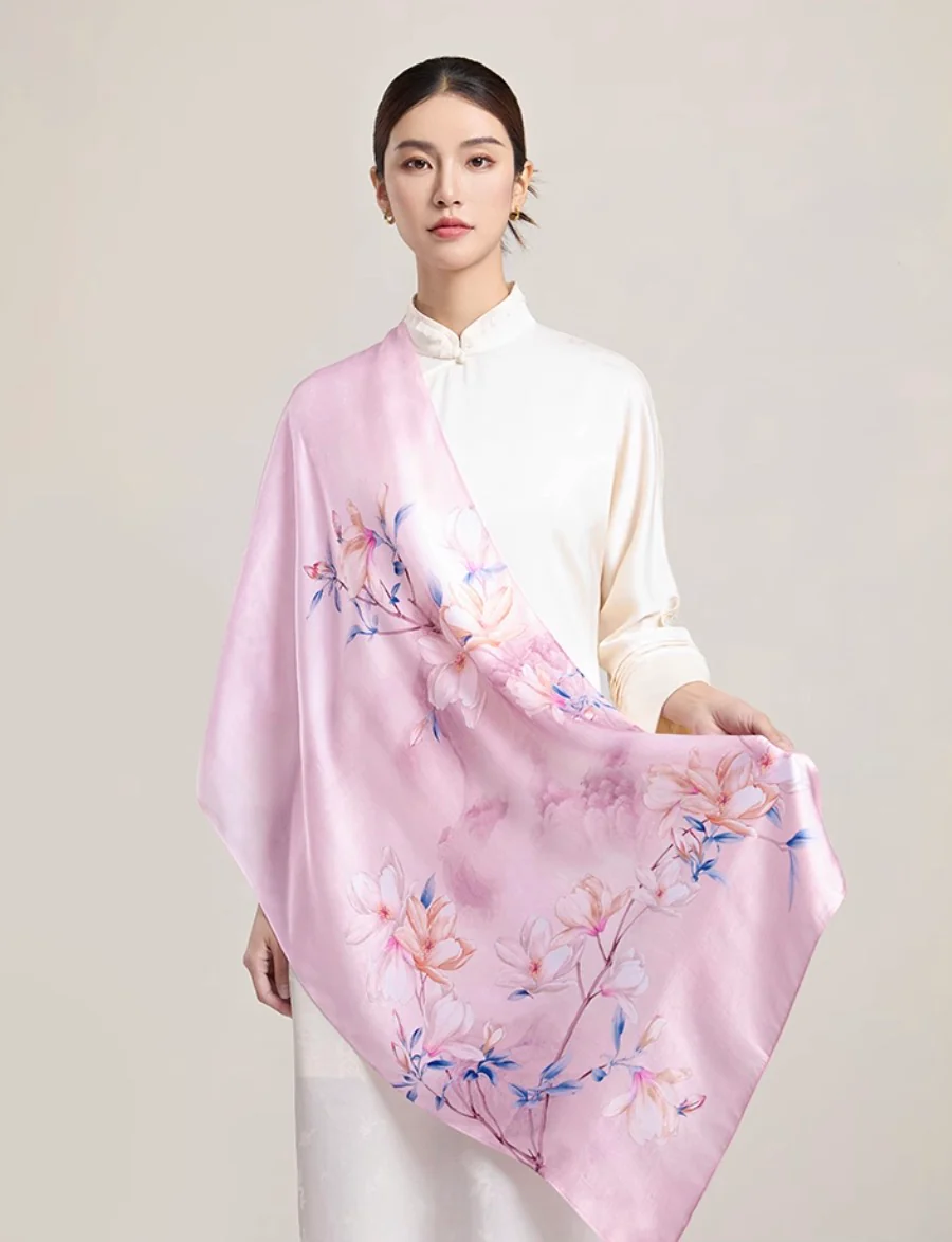 Soft Pale Breeze Mulberry Silk Scarf (170x53cm) - Image 4