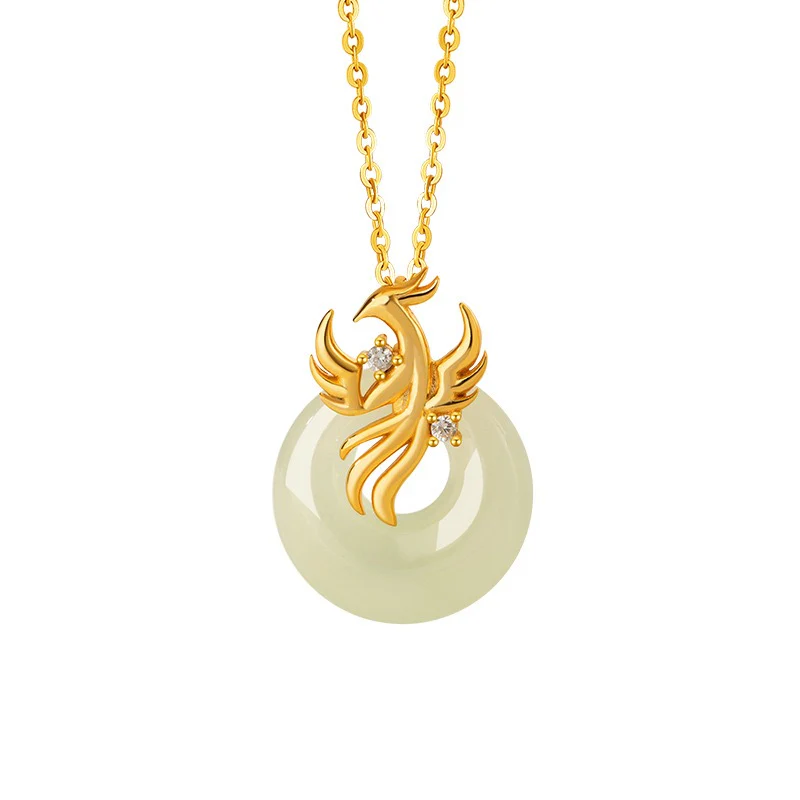 Sovereign Dragon & Phoenix Hetian Jade Necklace - Image 9