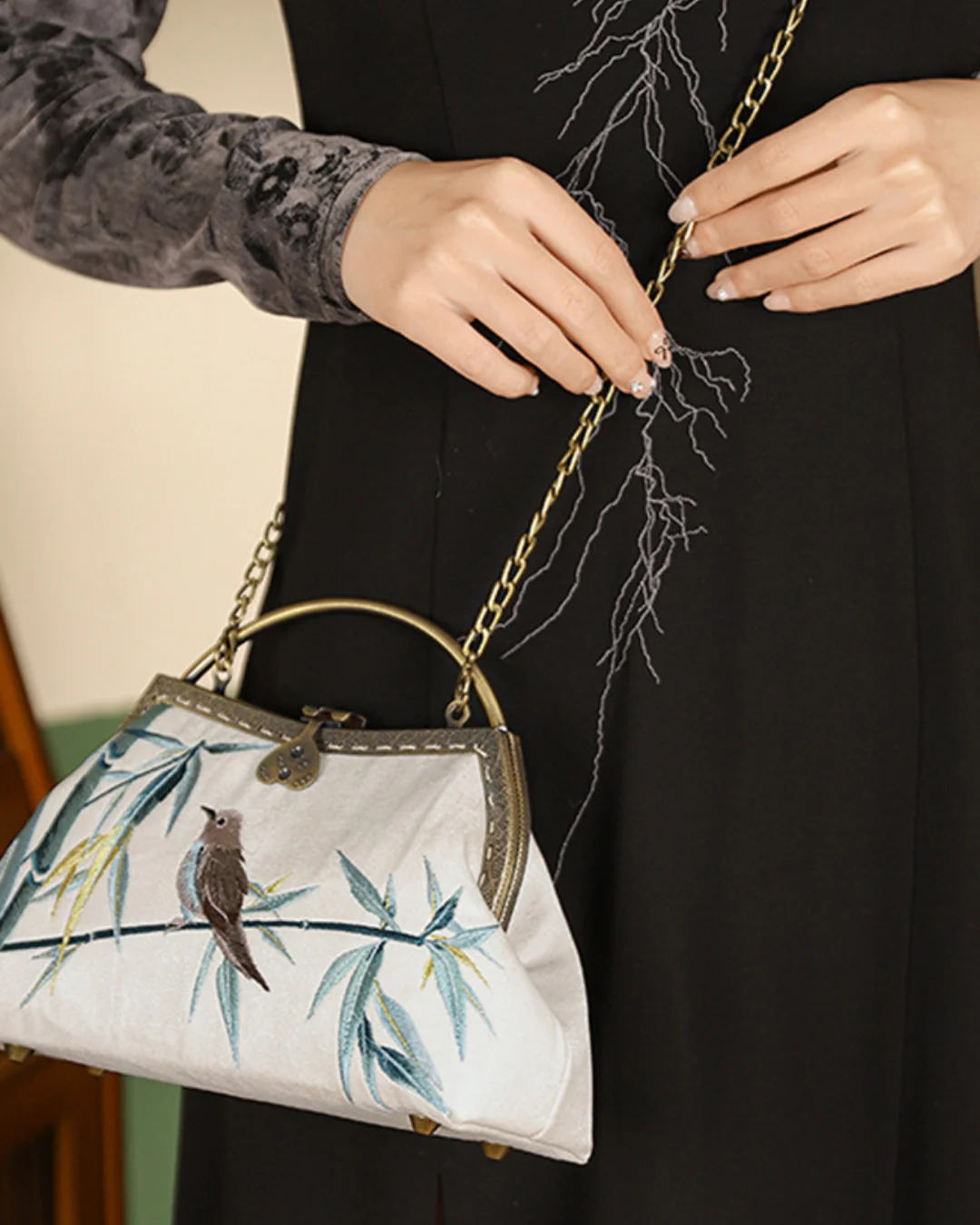 Tang Bloom Bamboo Clutch - Image 10