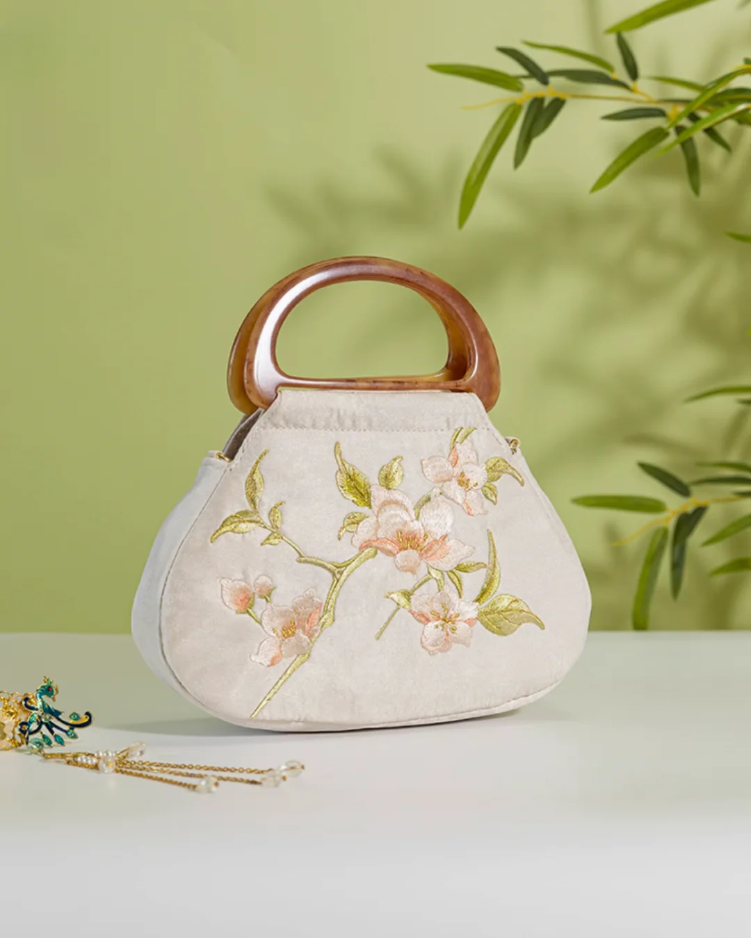 Tang Bloom Magnolia Top-Handle Bag - Image 4
