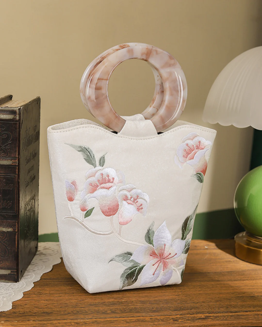 Tang Bloom Peach Blossom Top-Handle Bag - Image 5