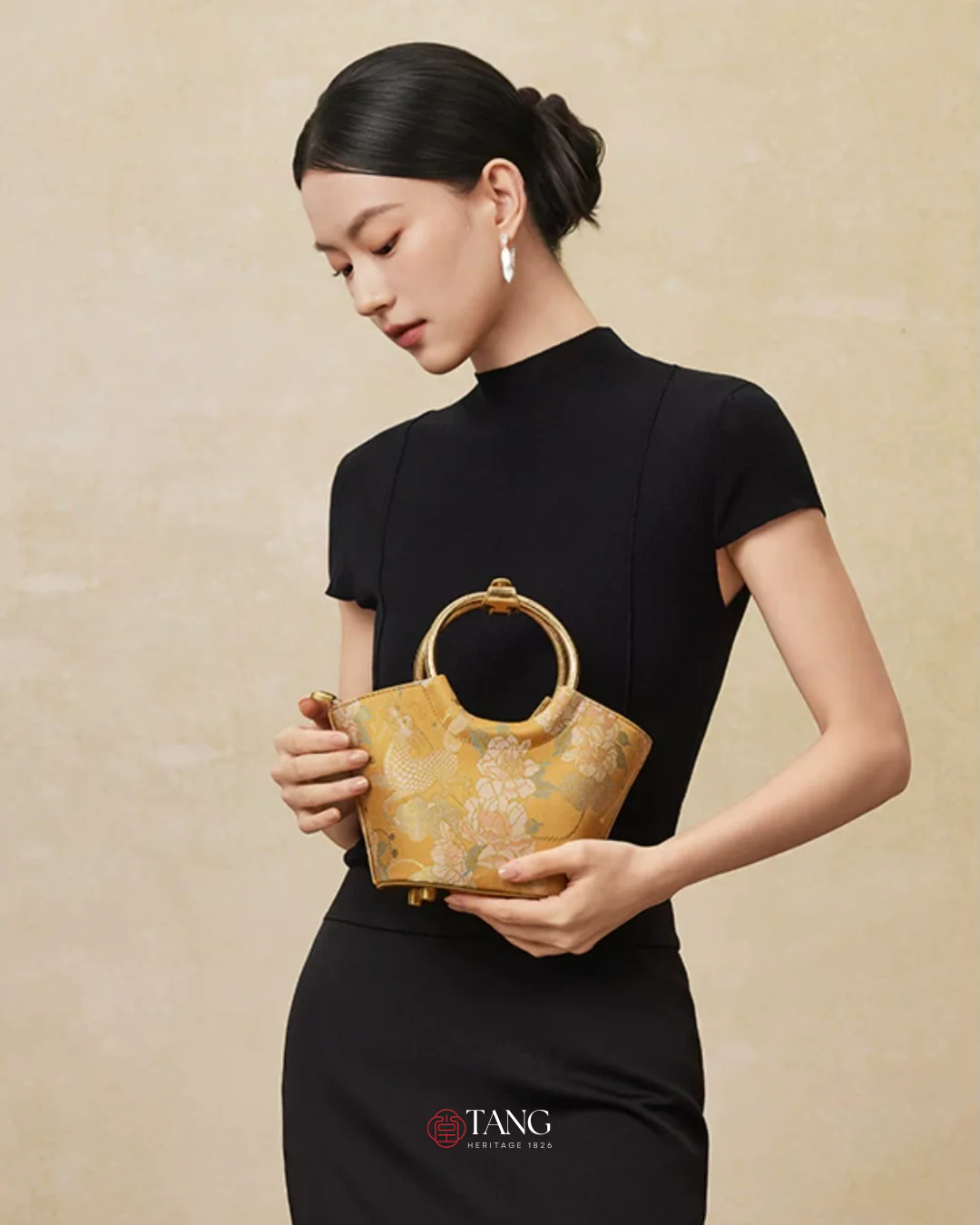 Tang Gold 15 Qilin Peony Song Brocade Basket Bag - Image 10