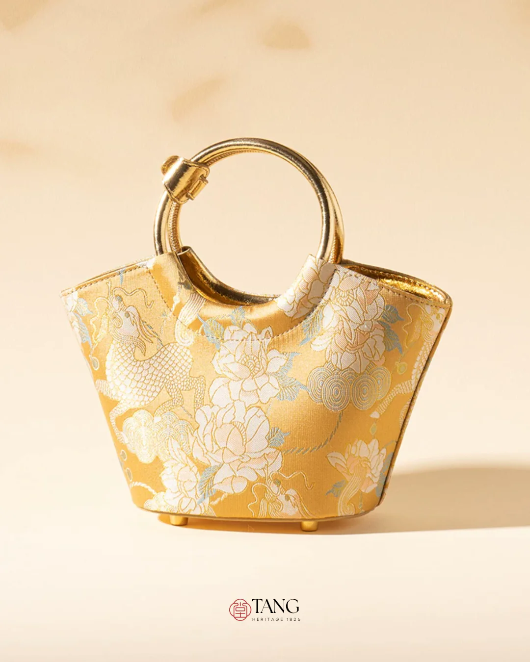 Tang Gold 15 Qilin Peony Song Brocade Basket Bag - Image 3