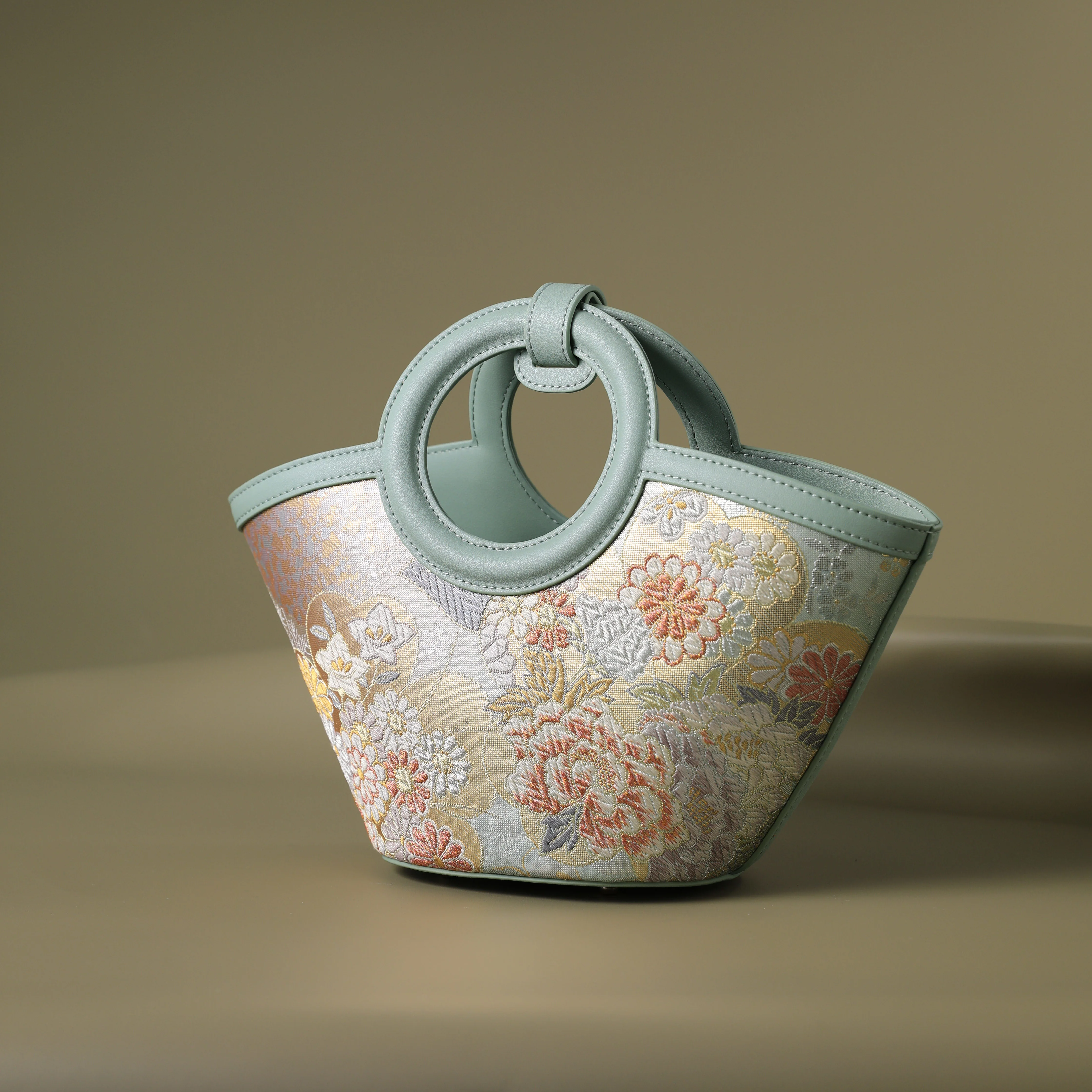 Tang Gold 20 Nishijin Brocade Basket Bag - Image 2