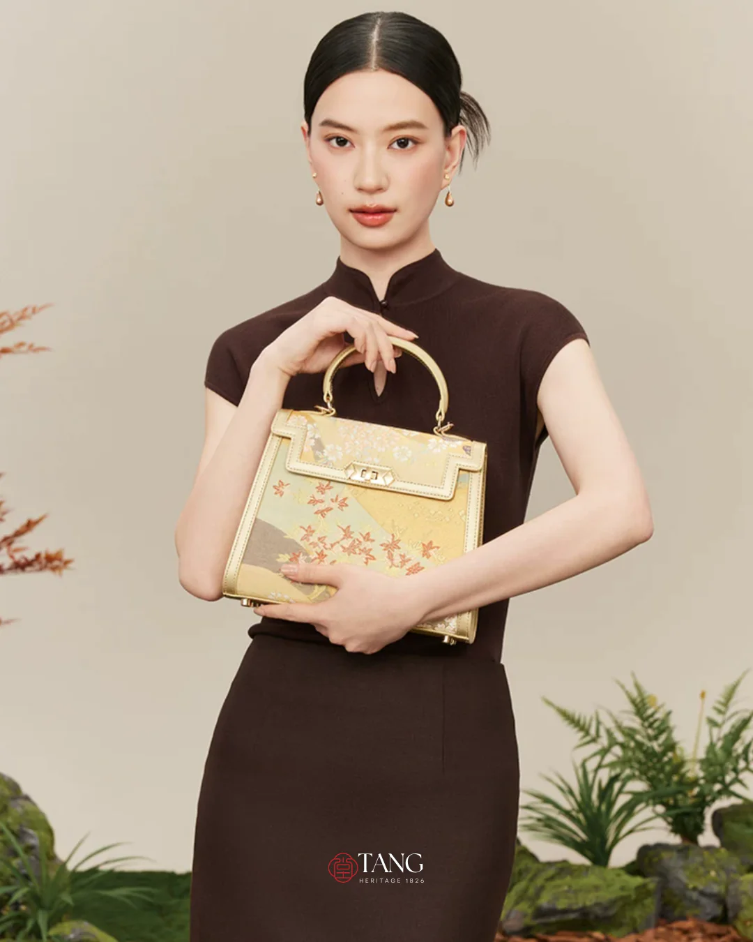 Tang Gold 24 Eternal Seasons Brocade Tote - Image 10