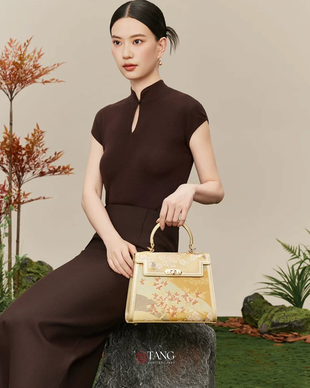 Tang Gold 24 Eternal Seasons Brocade Tote - Image 11