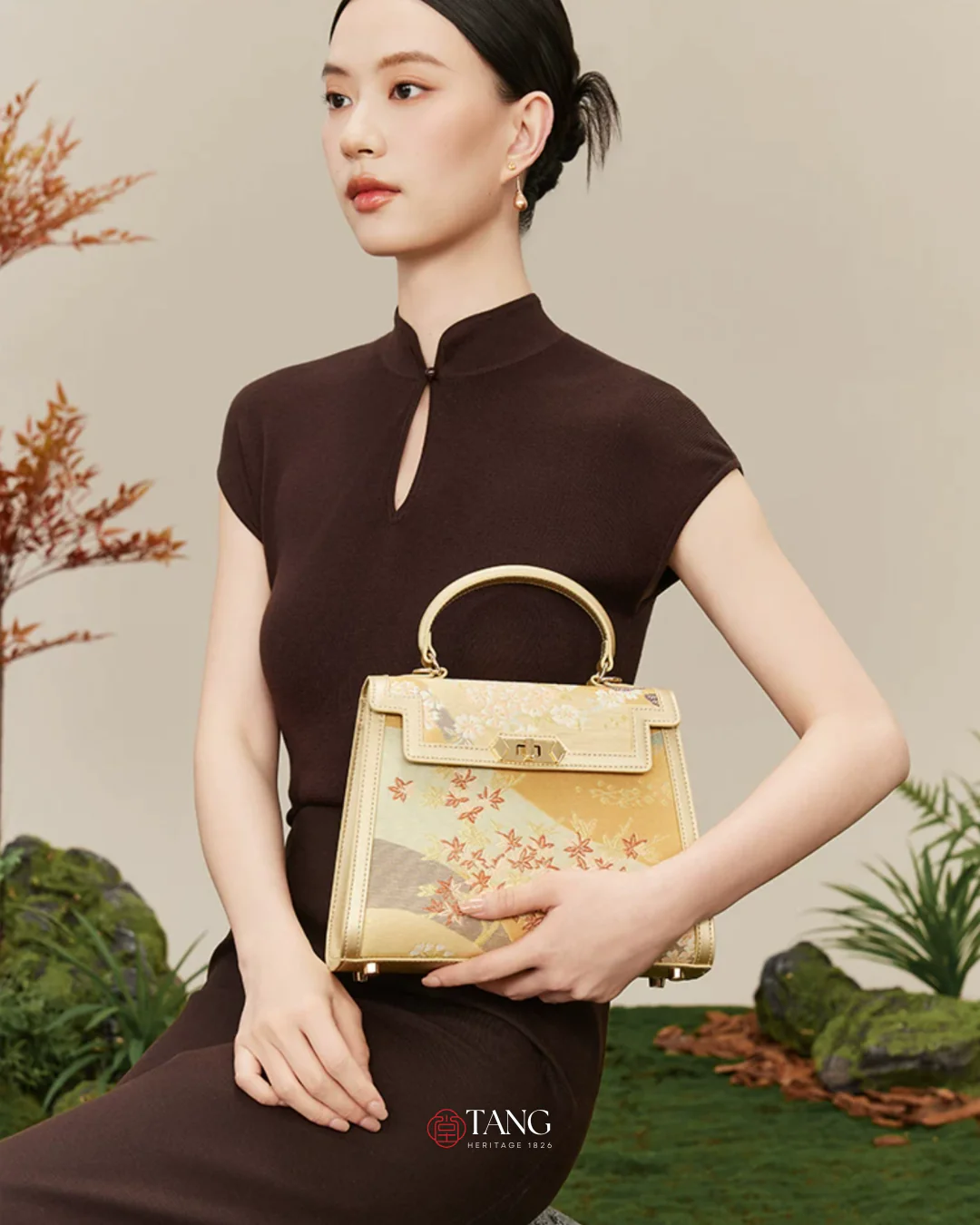 Tang Gold 24 Eternal Seasons Brocade Tote - Image 12
