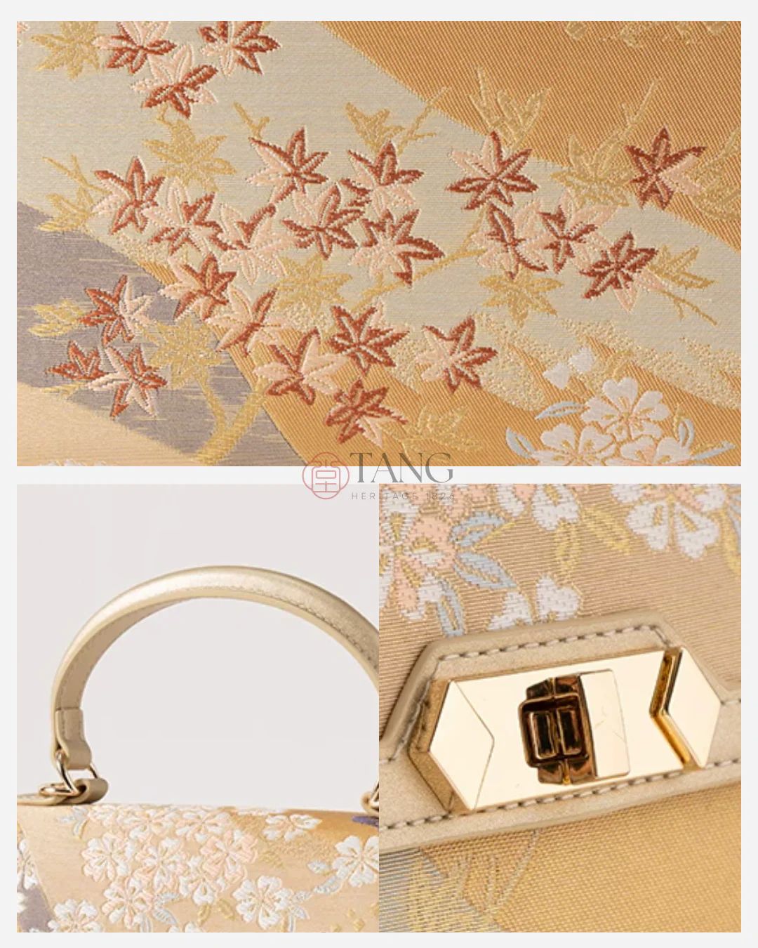 Tang Gold 24 Eternal Seasons Brocade Tote - Image 7