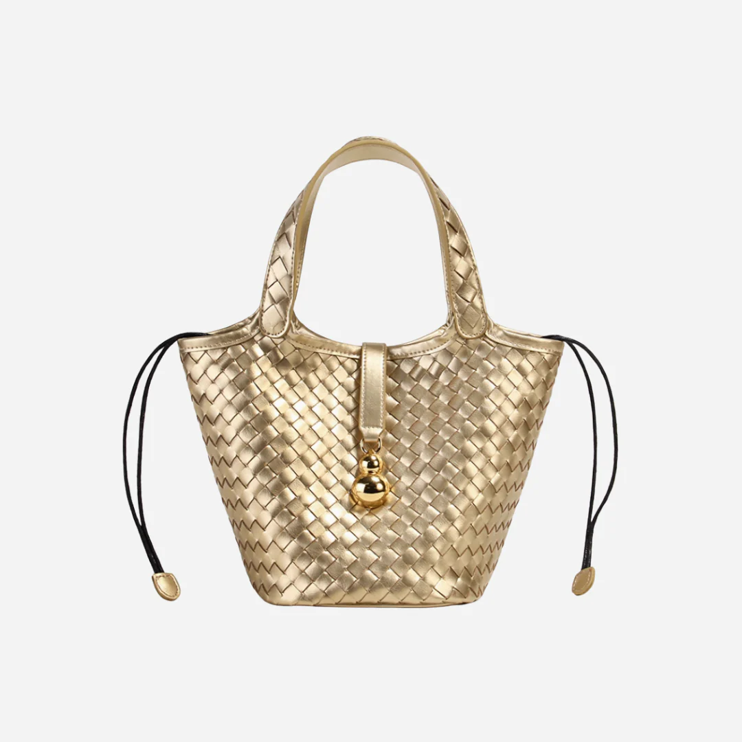 Tang Gold 25 Woven Bucket Bag - Image 16