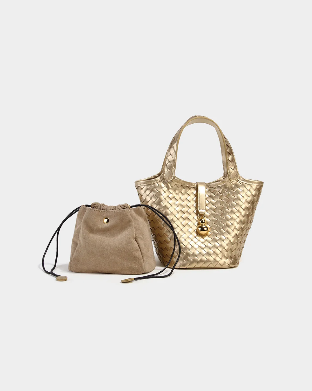 Tang Gold 25 Woven Bucket Bag - Image 17
