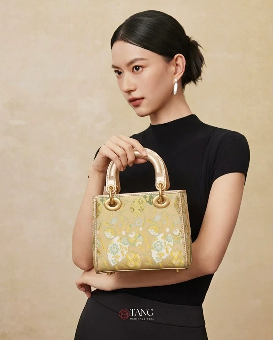 Tang Gold 17 Gilded Vines Song Brocade Bag - Image 2