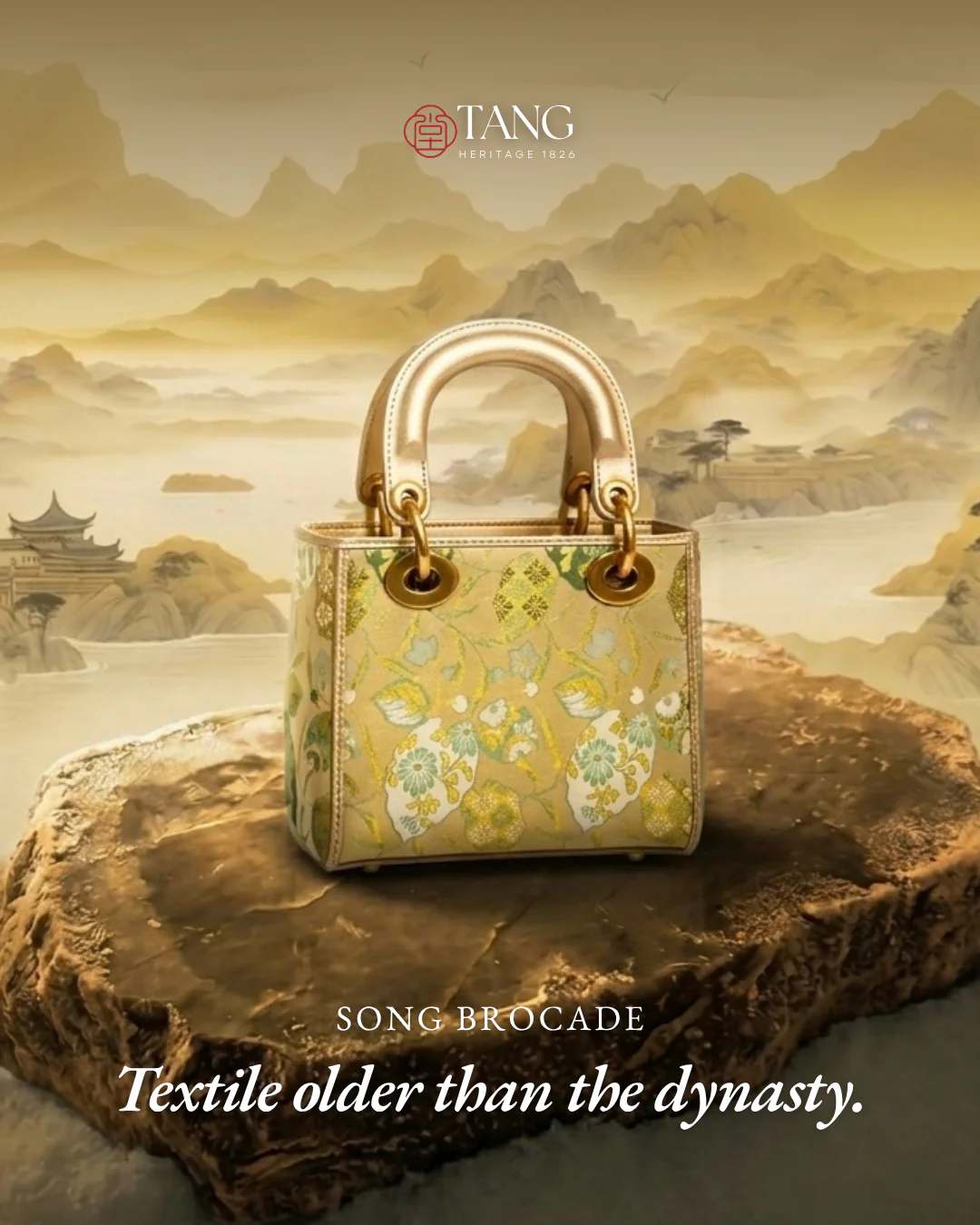 Tang Gold 17 Gilded Vines Song Brocade Bag - Image 3