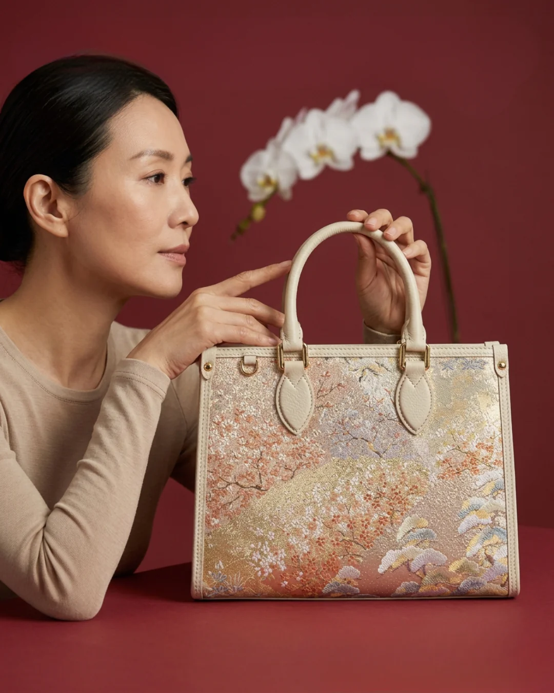 Tang Gold 28 Landscape Nishijin Brocade Tote (Special Invitation Only) - Image 20