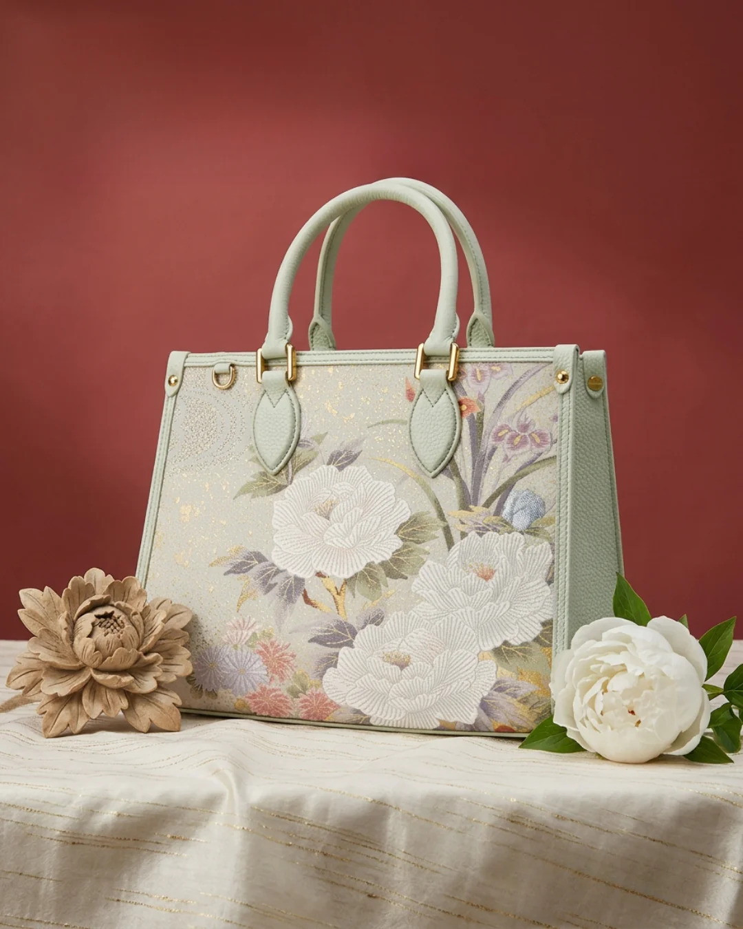 Tang Gold 28 Landscape Nishijin Brocade Tote (Special Invitation Only) - Image 23
