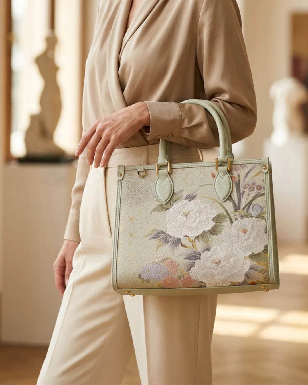 Tang Gold 28 Landscape Nishijin Brocade Tote (Special Invitation Only) - Image 24