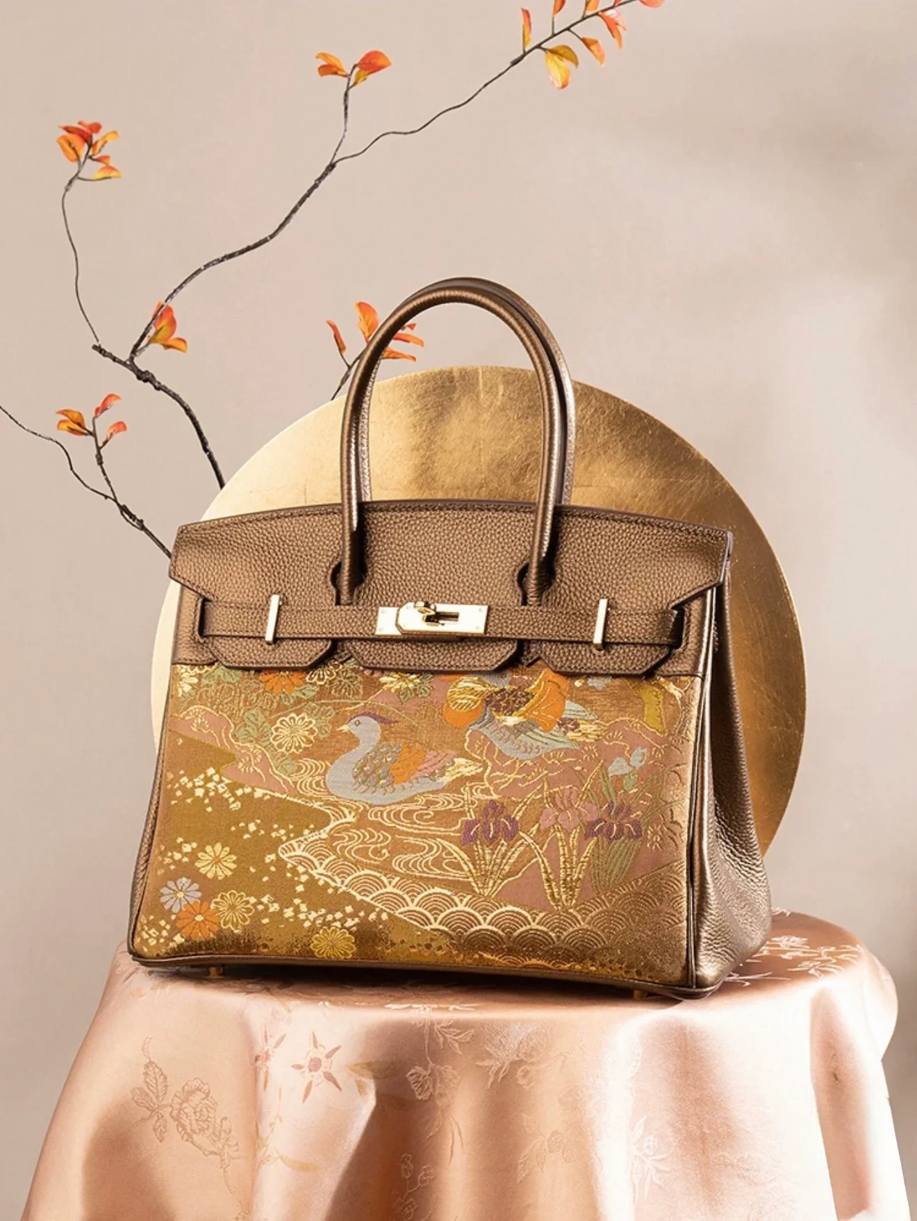 Tang Gold 28 Landscape Nishijin Brocade Tote (Special Invitation Only) - Image 26