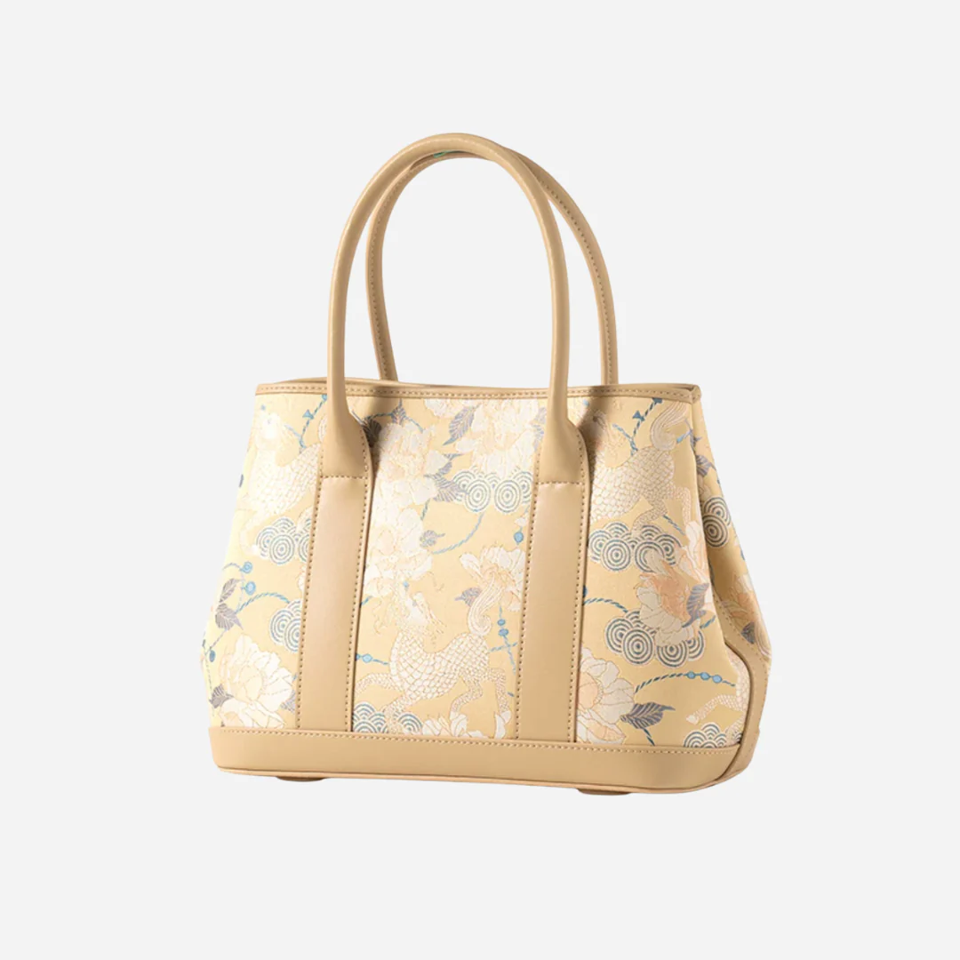 Tang Gold 30 Qilin Peony Song Brocade Tote - Image 14