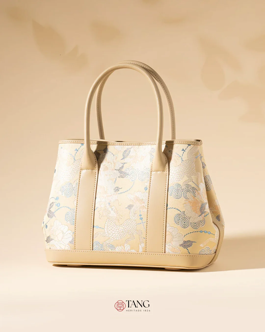Tang Gold 30 Qilin Peony Song Brocade Tote - Image 7