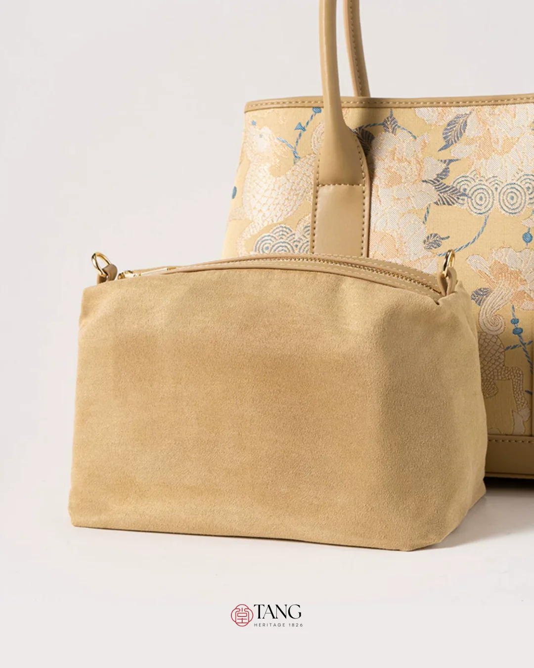 Tang Gold 30 Qilin Peony Song Brocade Tote - Image 8