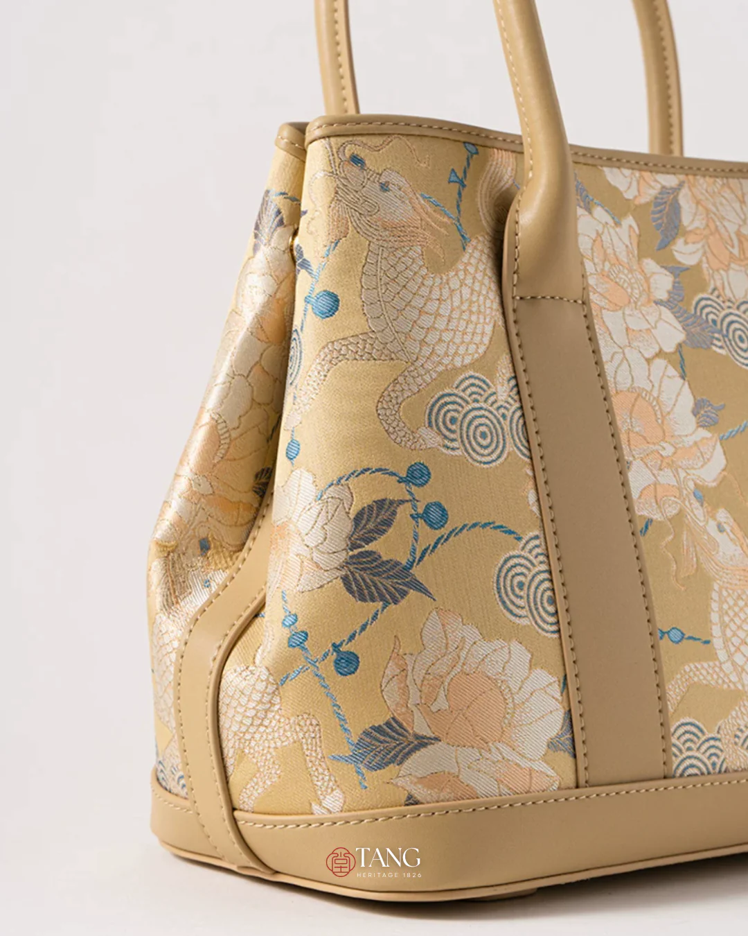 Tang Gold 30 Qilin Peony Song Brocade Tote - Image 9