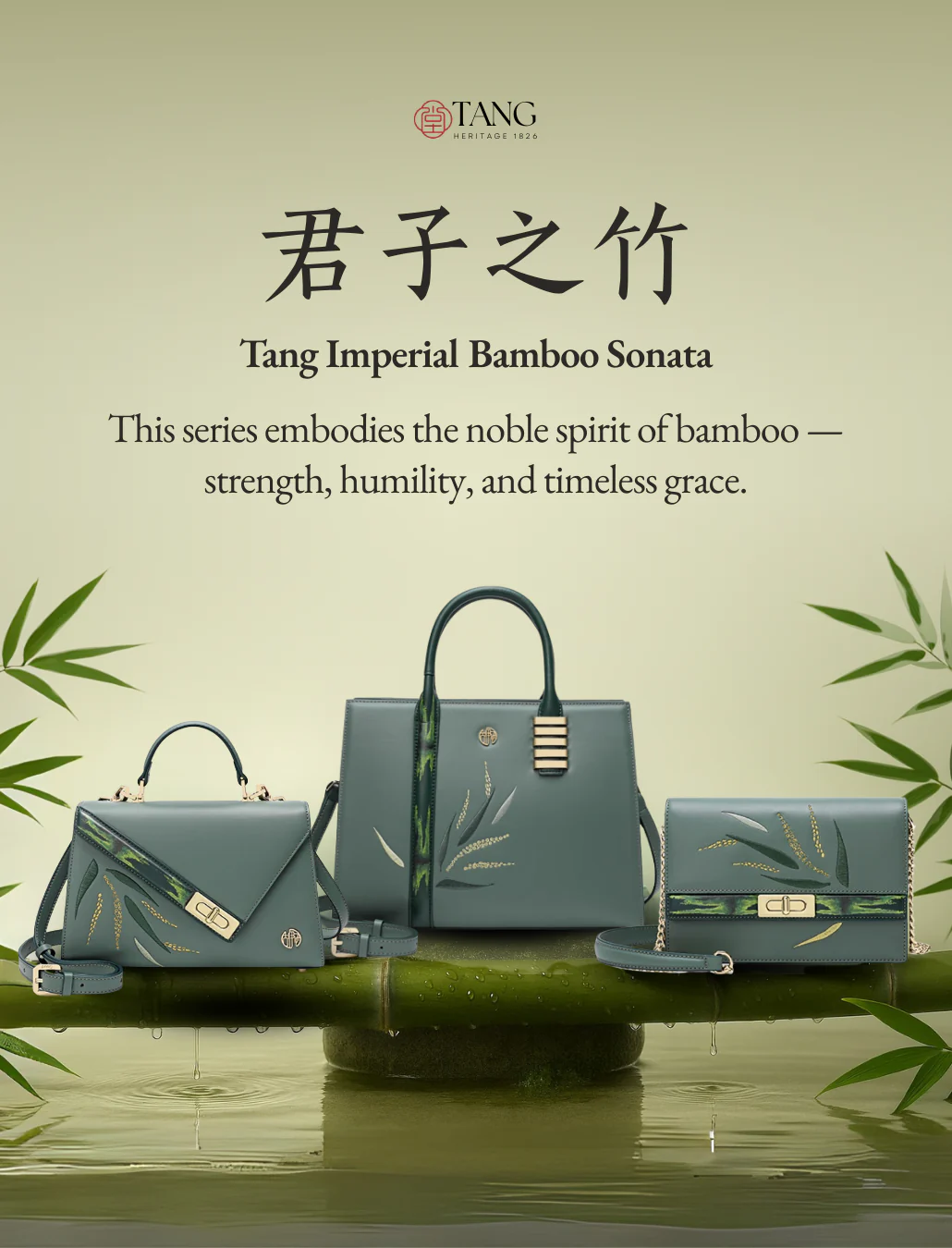 Tang Imperial 23 Embroidered Bamboo Sonata Clutch - Image 4