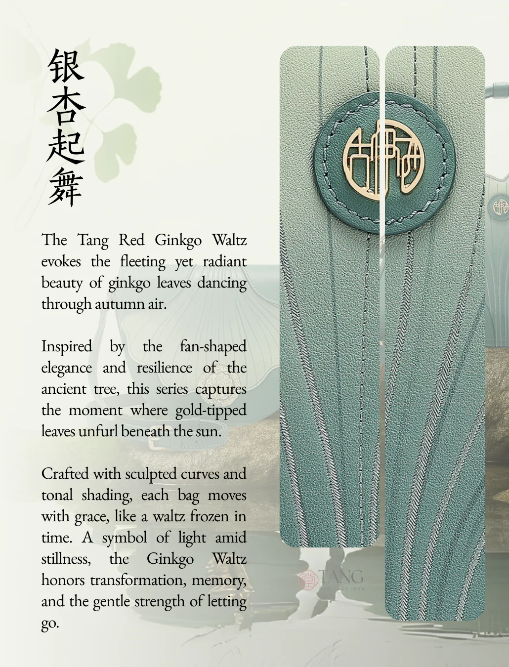 Tang Imperial 25 Embroidered Ginkgo Waltz Saddle Bag - Image 3
