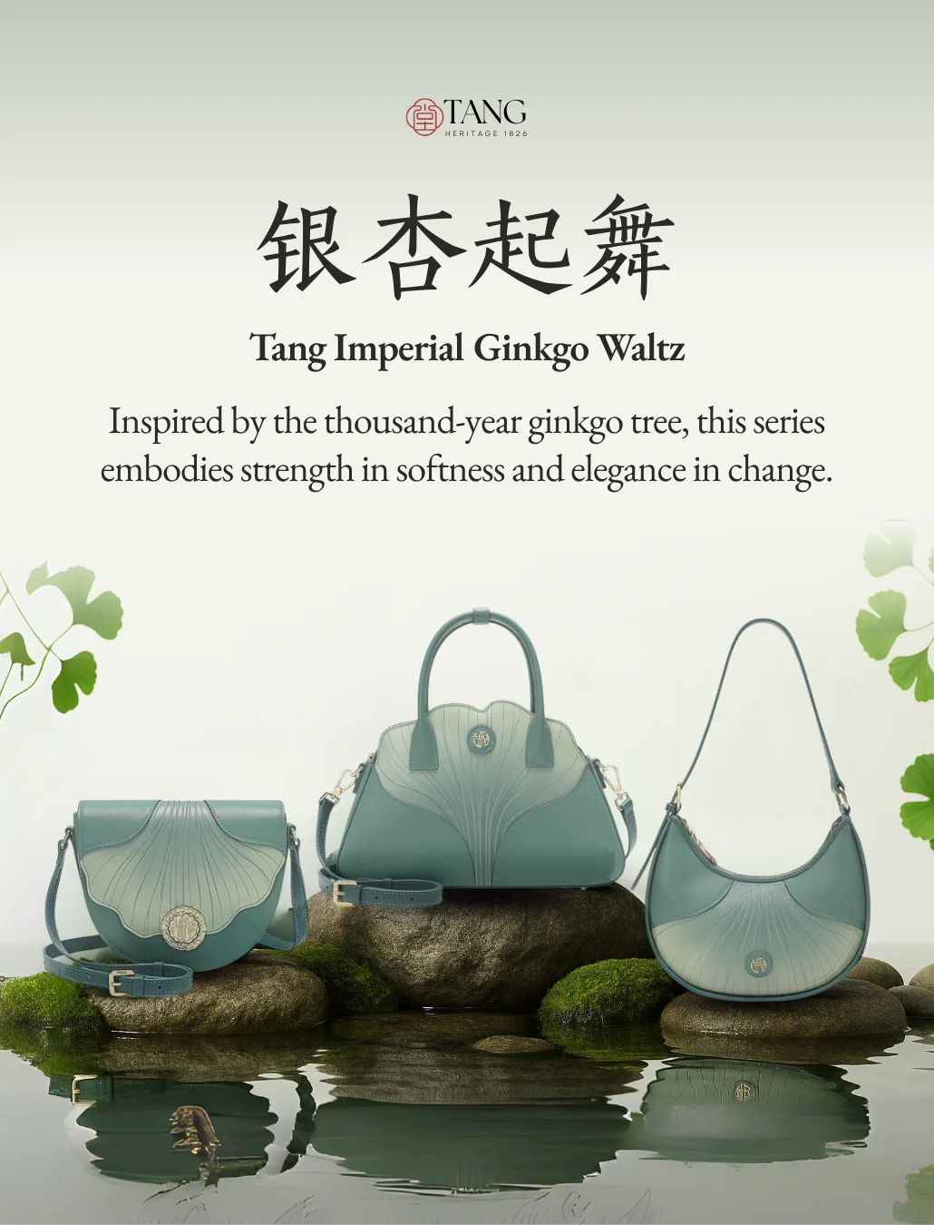 Tang Imperial 25 Embroidered Ginkgo Waltz Saddle Bag - Image 4
