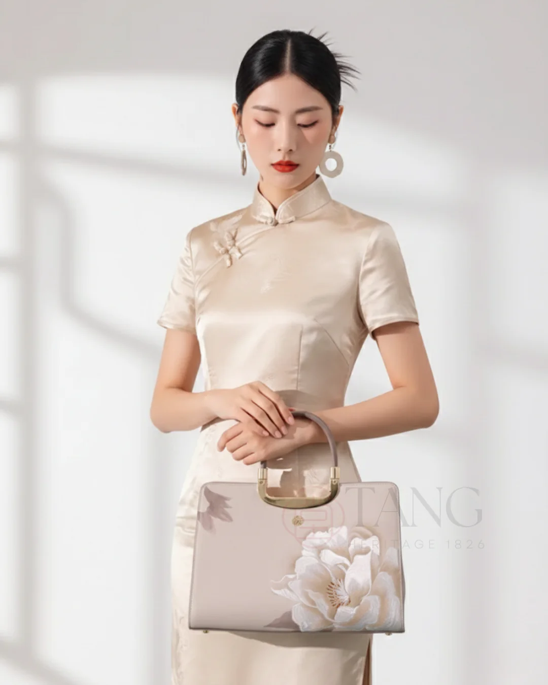 Tang Imperial 34 Embroidered Peony Bloom Tote - Image 5