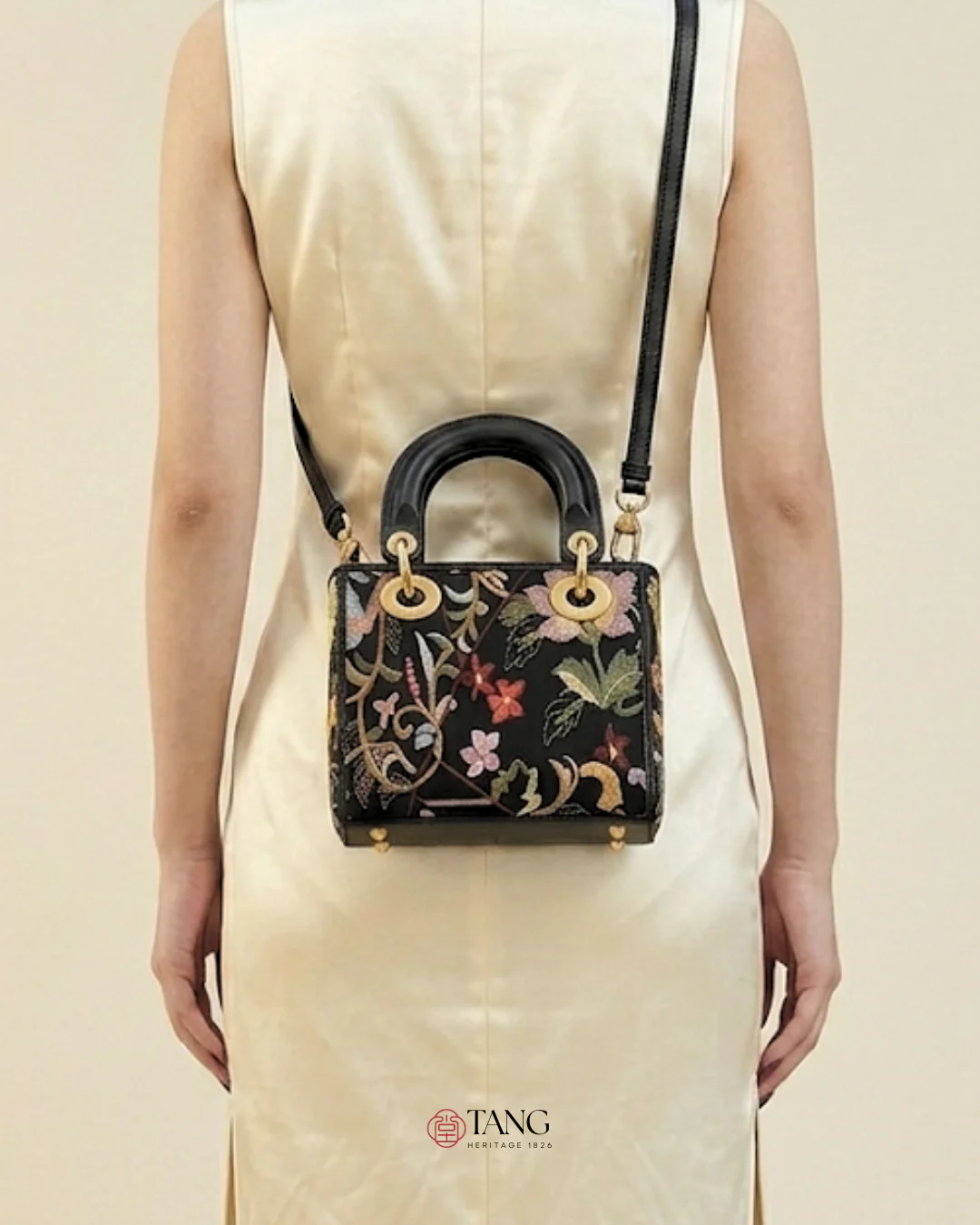 Tang Red 17 Embroidered Spring Florals Brocade Bag - Image 6