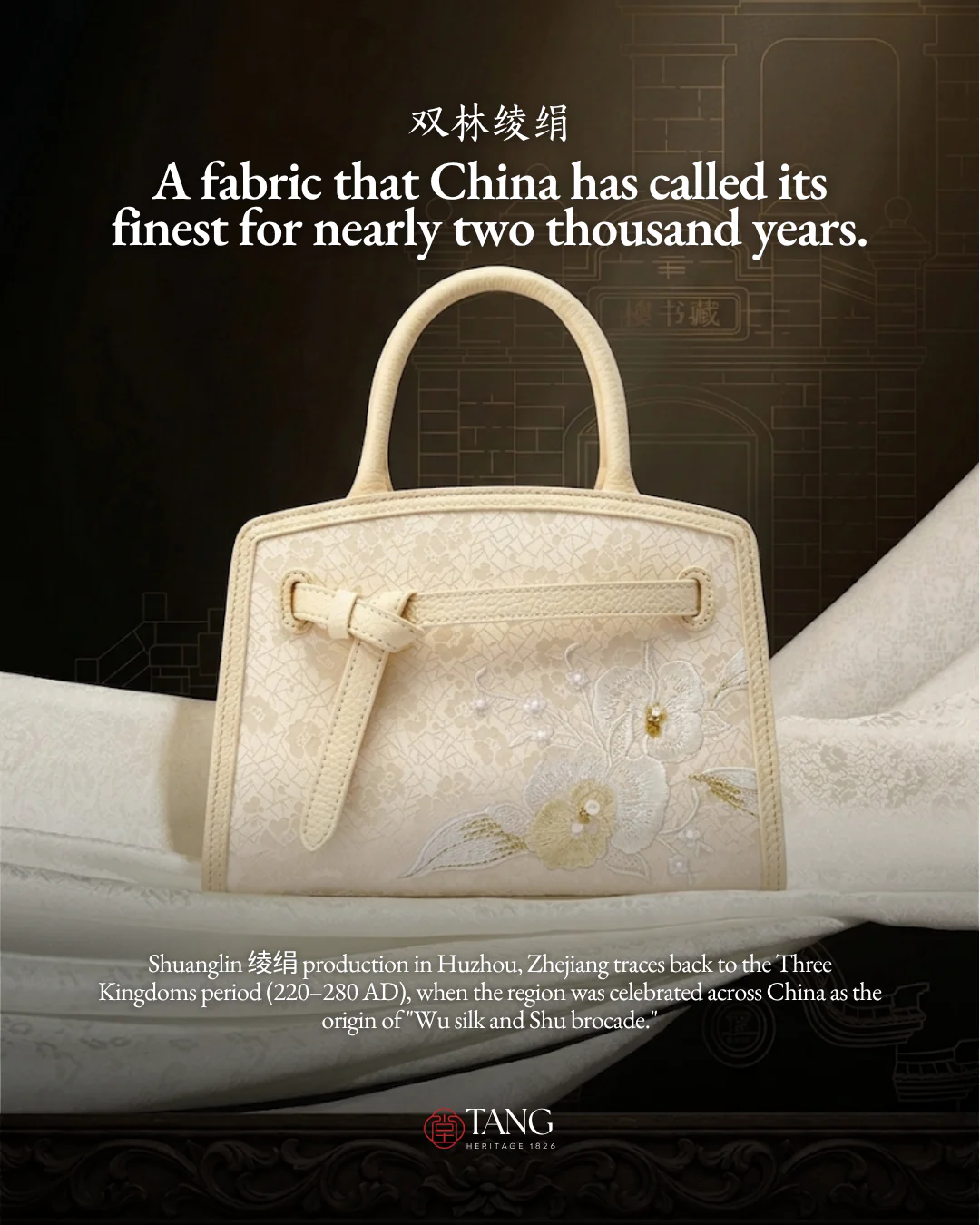 Tang Red 17 Embroidered Orchid Pearl Top-Handle Bag - Image 19