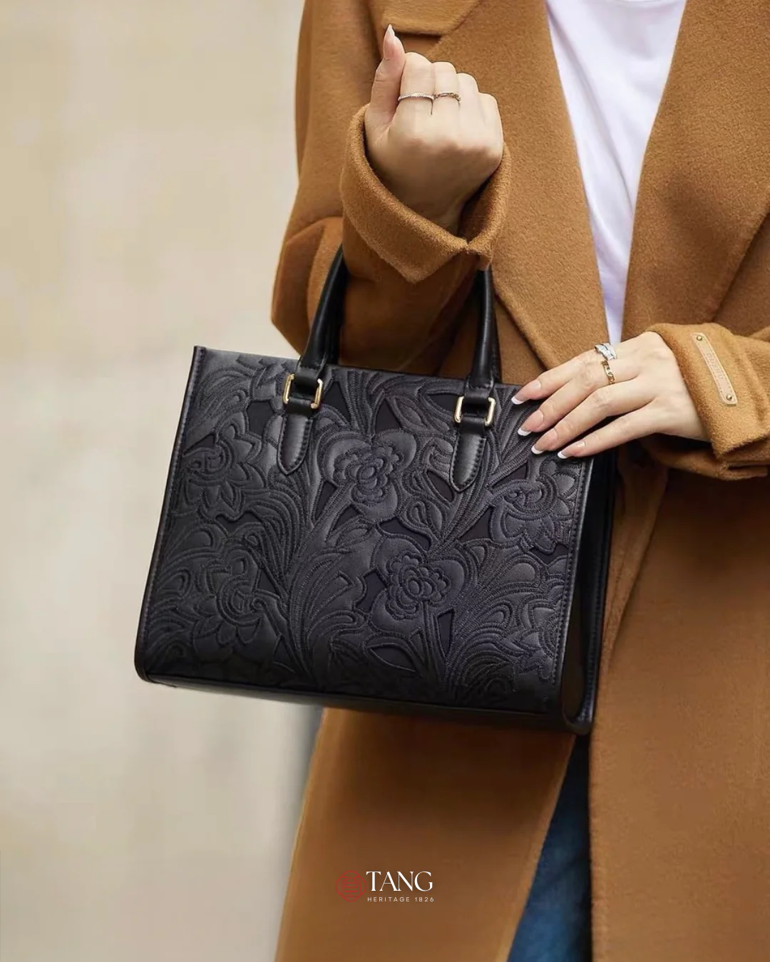 Tang Red 17 Peony Relief Tote - Image 2