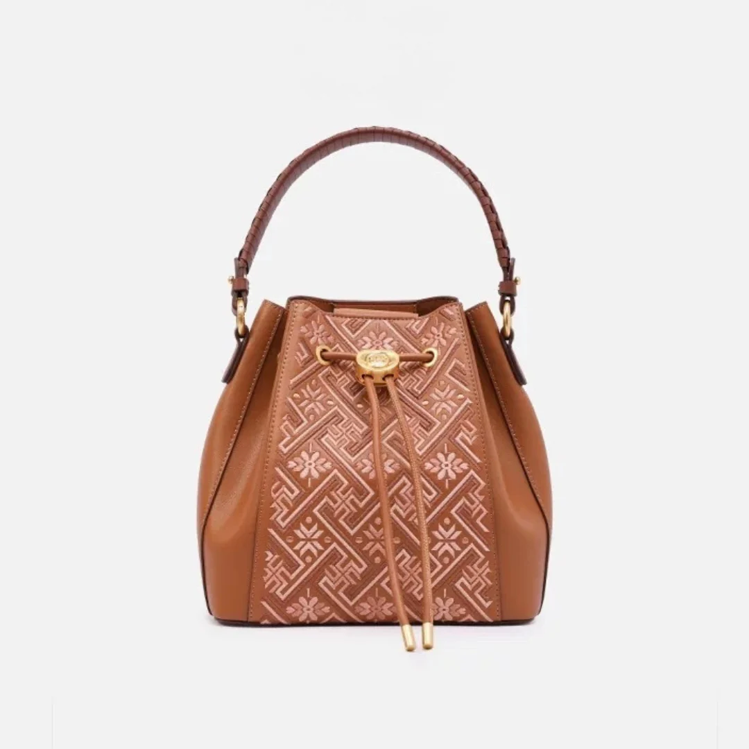 Tang Red 22 Embroidered Meiju Zhuang Brocade Backpack - Image 2