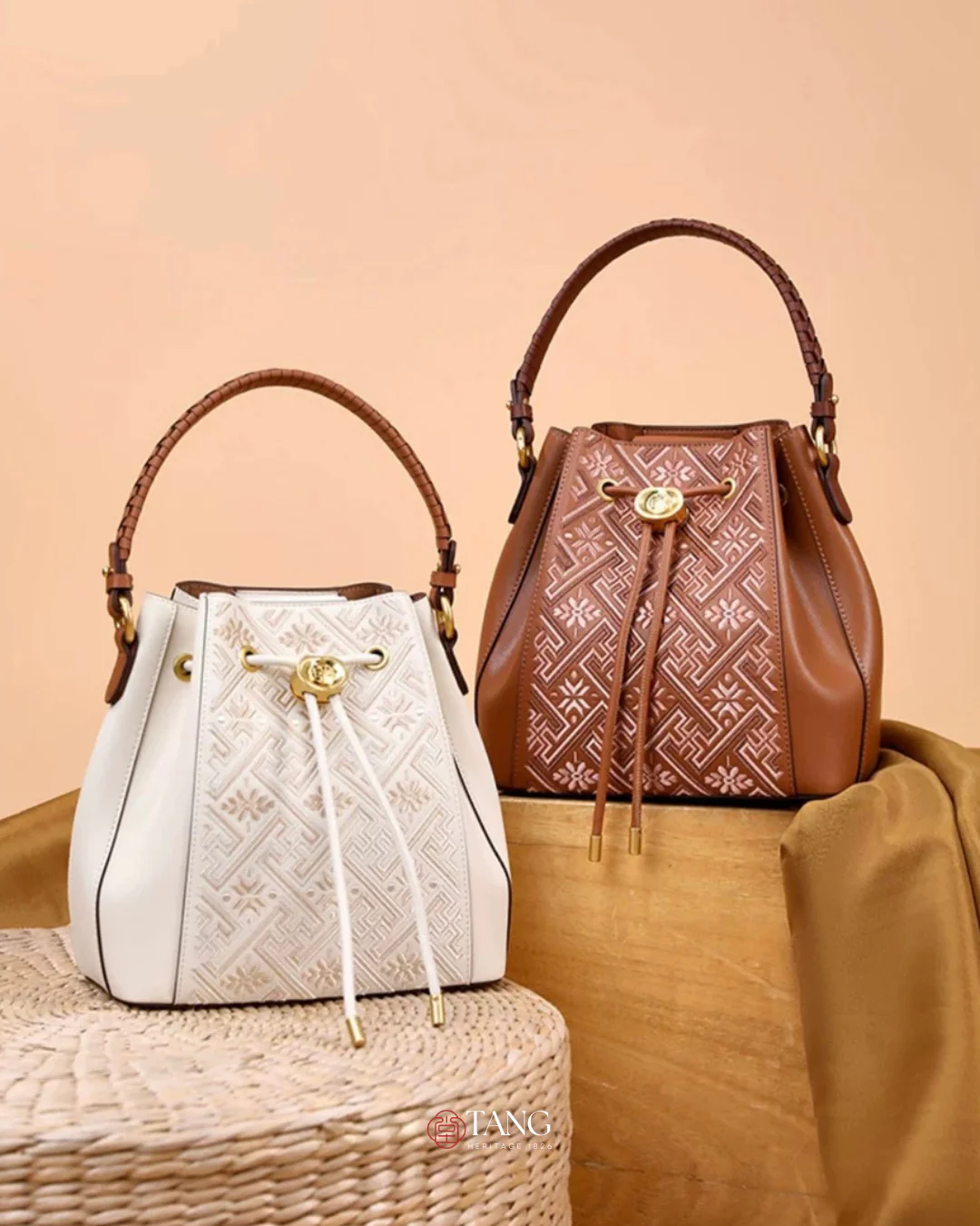 Tang Red 22 Embroidered Meiju Zhuang Brocade Backpack - Image 3