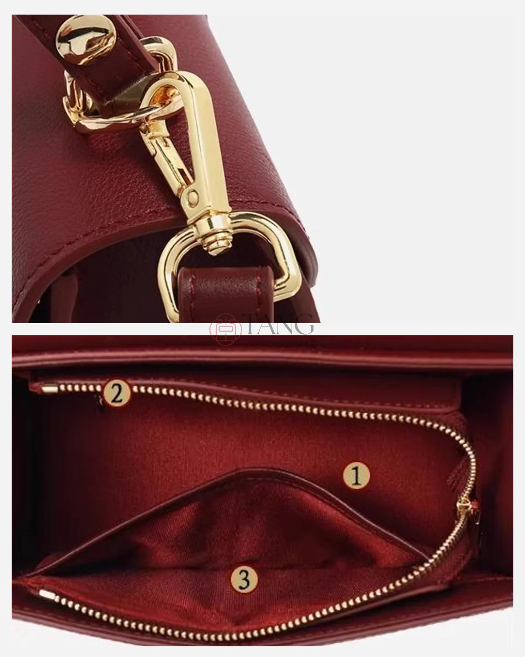 Tang Red 22 Embroidered Peony Garden Crossbody Bag - Image 10