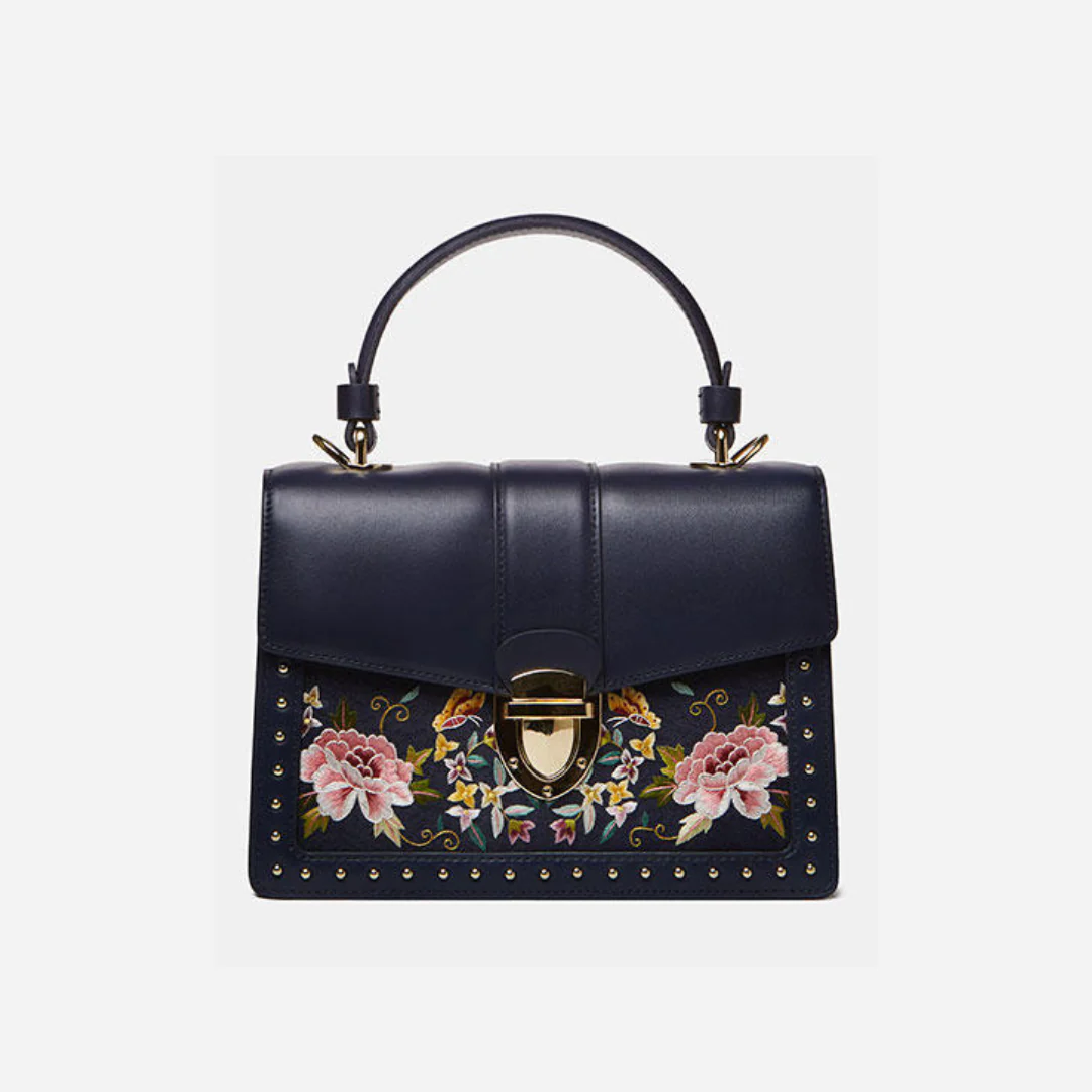 Tang Red 22 Embroidered Peony Garden Crossbody Bag - Image 22