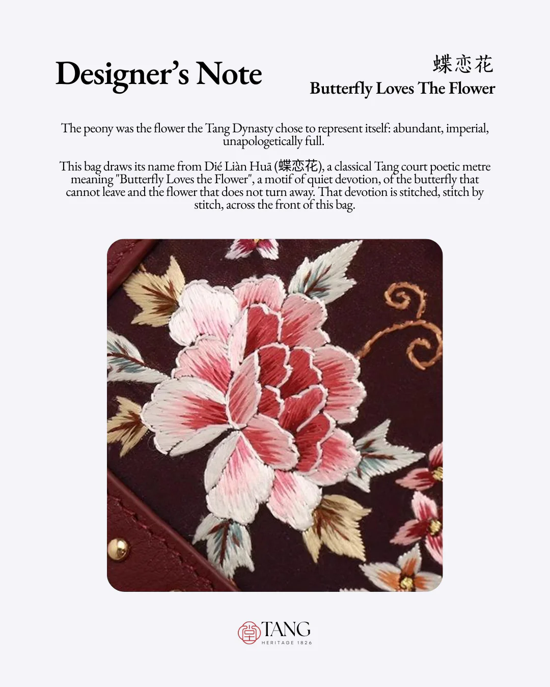 Tang Red 22 Embroidered Peony Garden Crossbody Bag - Image 7