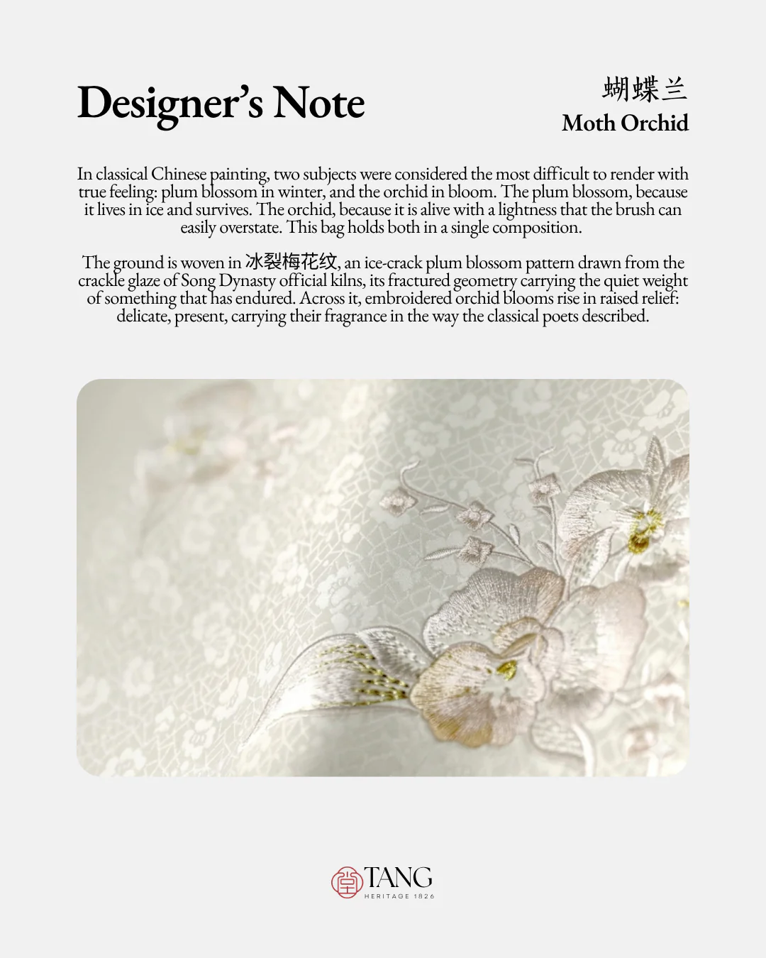 Tang Red 22 Silk Embroidered Orchid Pearl Tote - Image 4