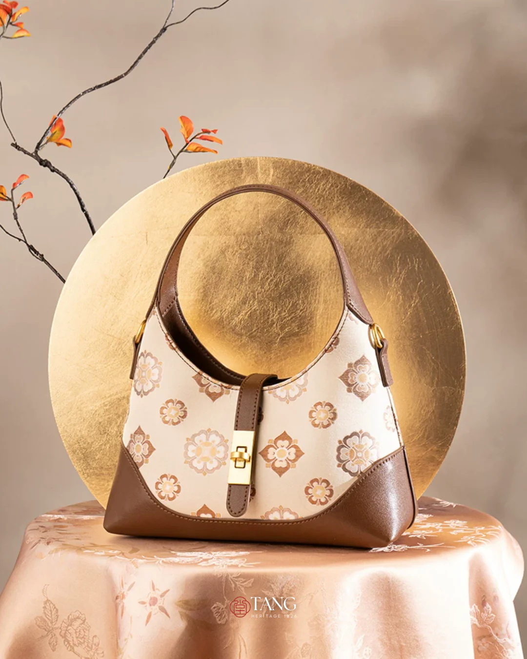 Tang Red 24 Baoxiang Flower Song Brocade Shoulder Bag - Image 4