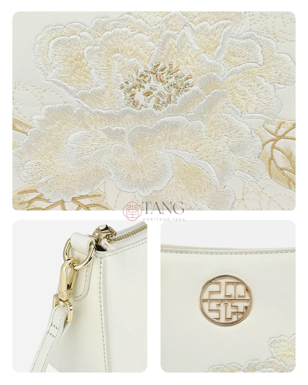 Tang Red 24 Embroidered Queen Peony Shoulder Bag - Image 12