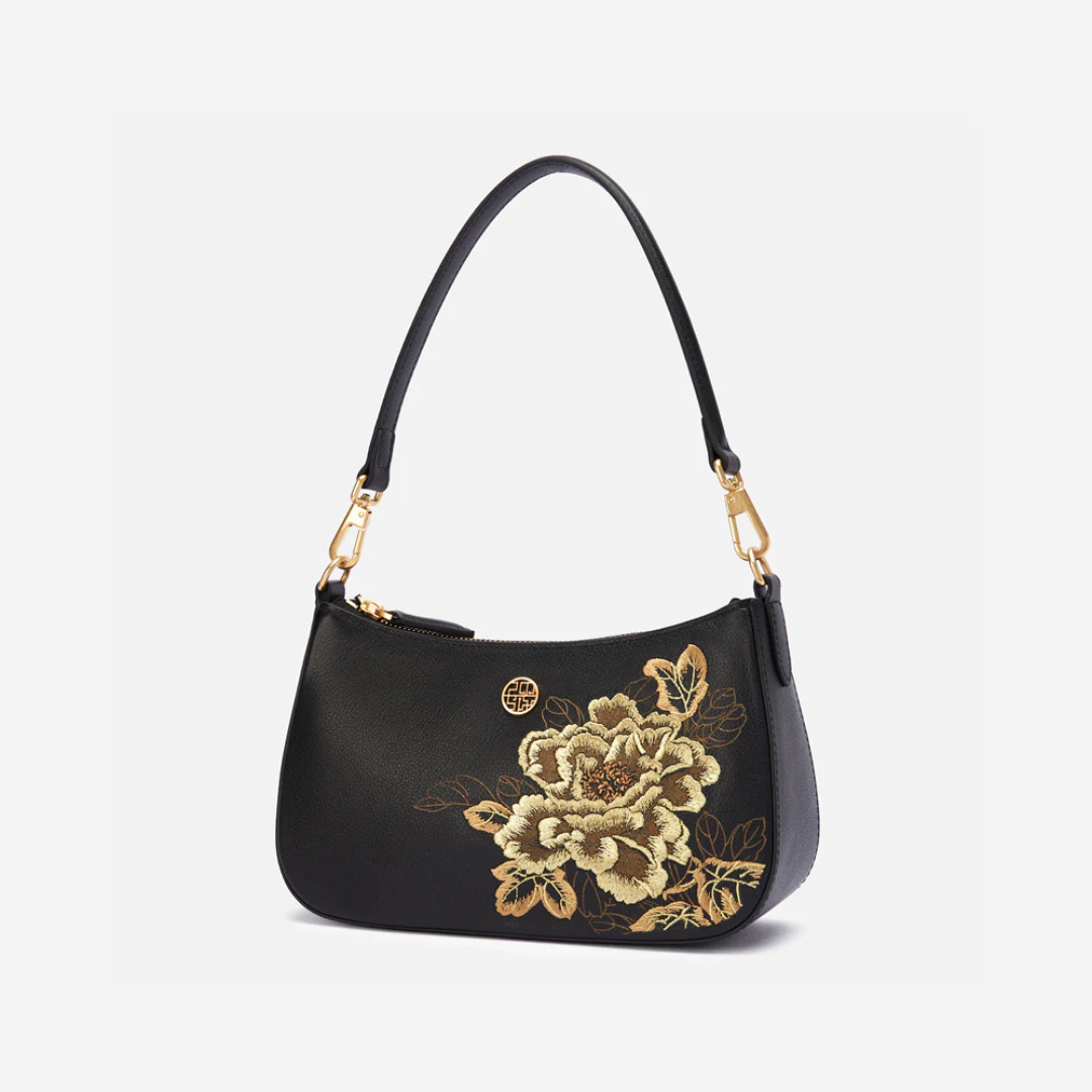 Tang Red 24 Embroidered Queen Peony Shoulder Bag - Image 18