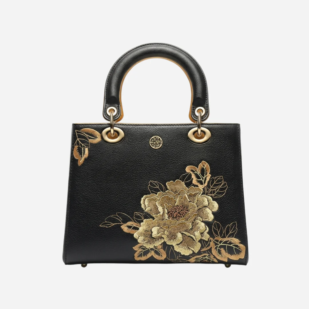 Tang Red 24 Embroidered Queen Peony Shoulder Bag - Image 22