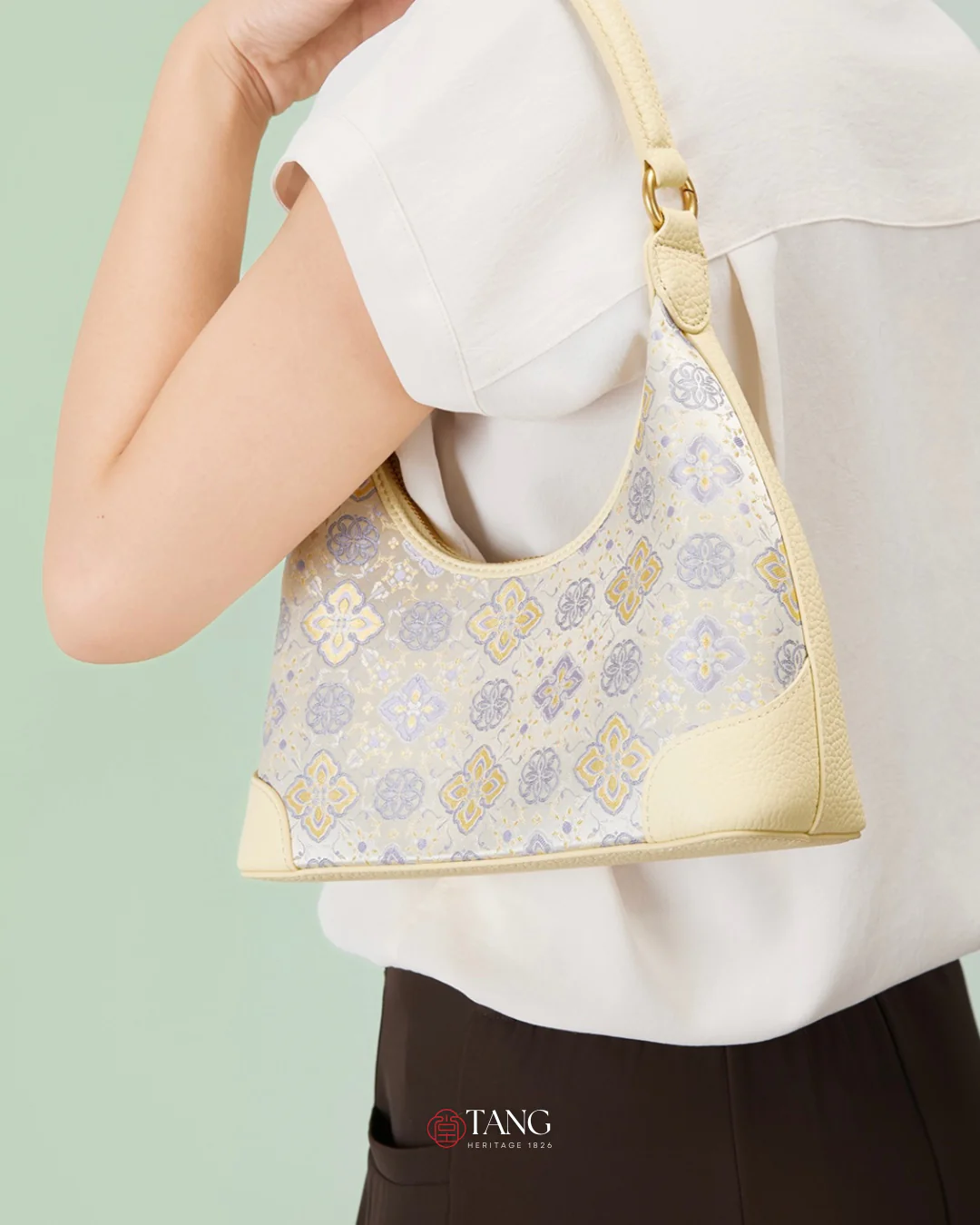 Tang Red 24 Silk Persimmon Brocade Shoulder Bag - Image 13