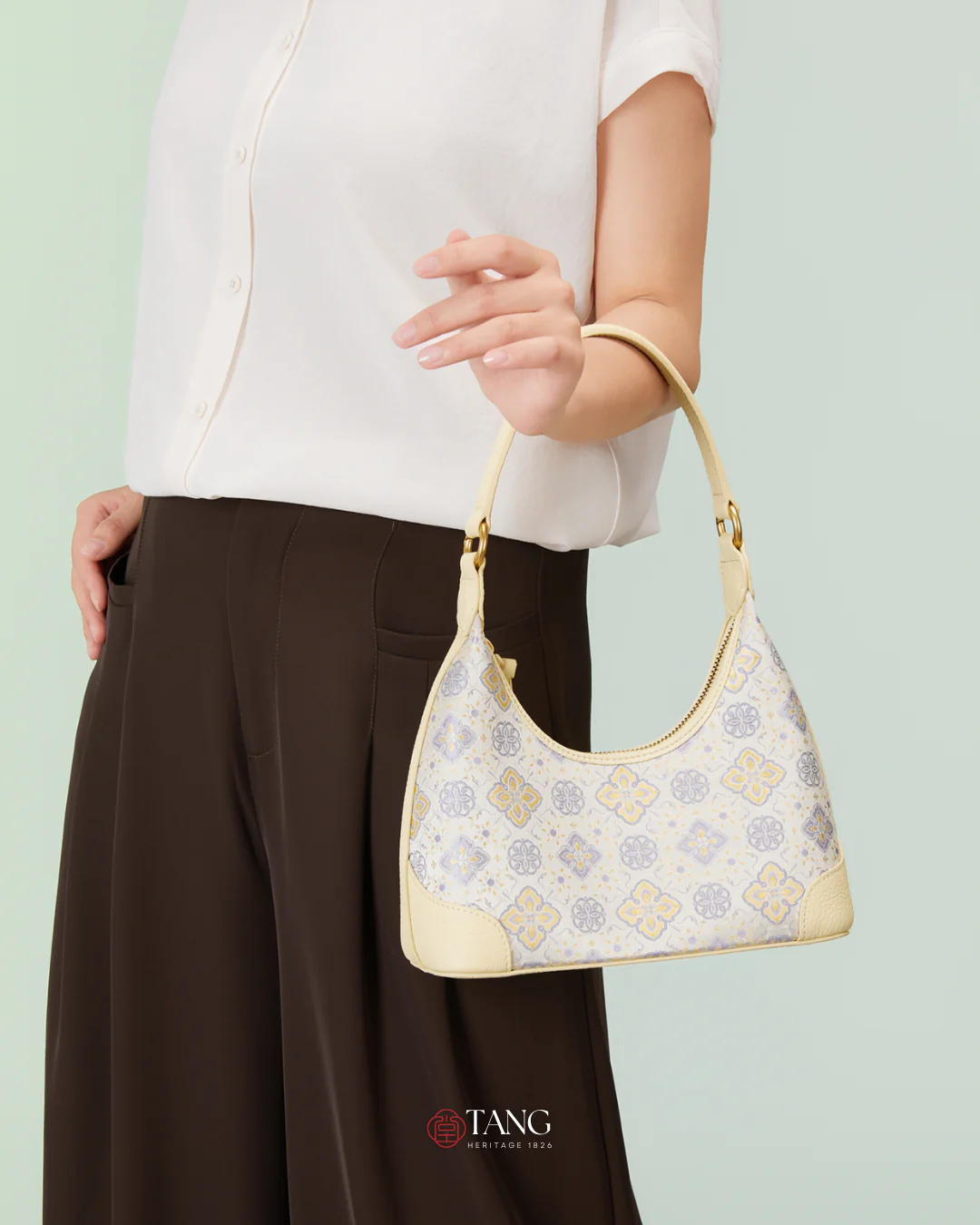Tang Red 24 Silk Persimmon Brocade Shoulder Bag - Image 14