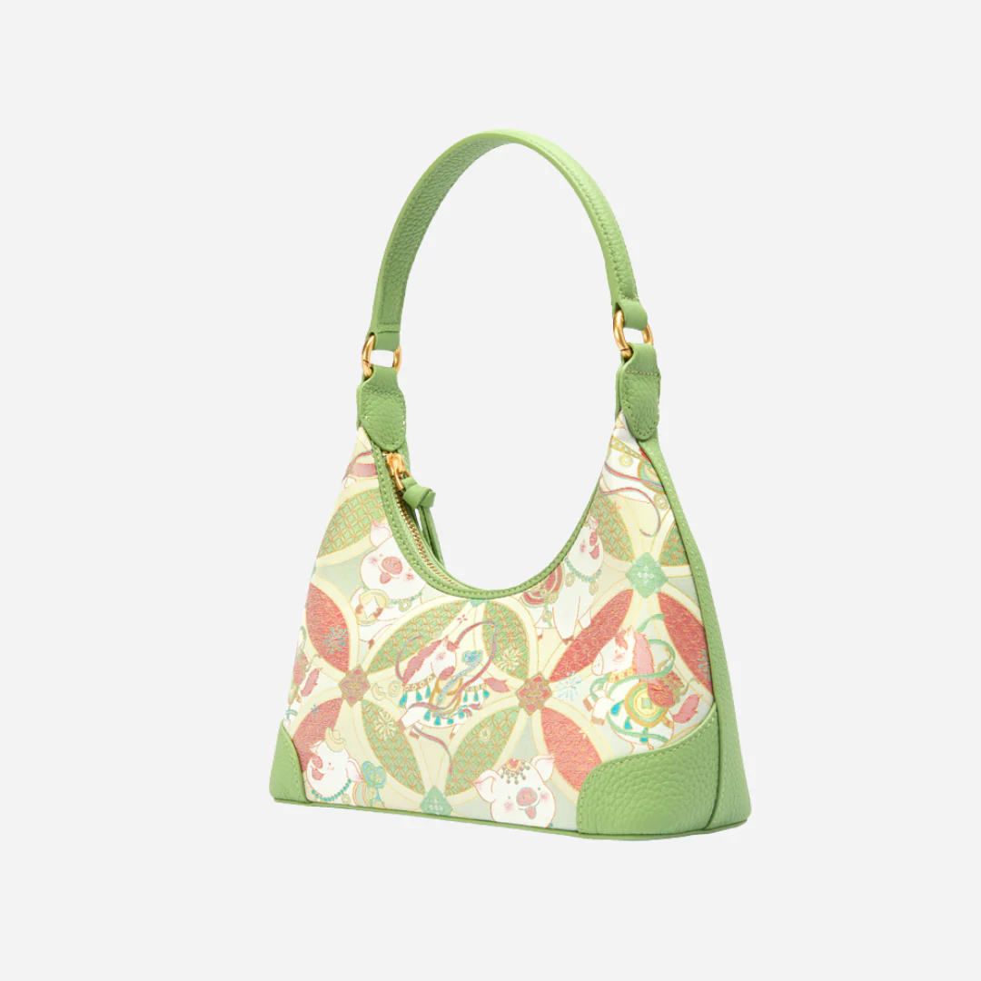 Tang Red 24 Silk Persimmon Brocade Shoulder Bag - Image 17